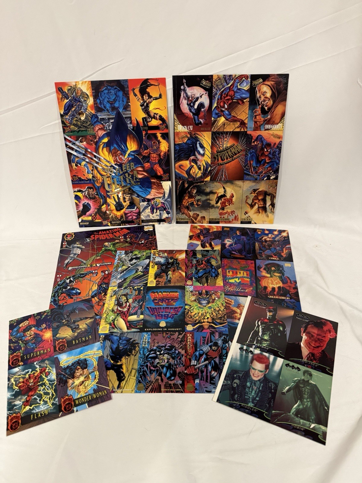 Vintage 1994 1995 Marvel Uncut Card Promo Sheet Lot X-Men Wolverine Spider-Man + Vintage 1994 1995 Marvel Uncut Card Promo Sheet Lot X-Men Wolverine Spider-Man +