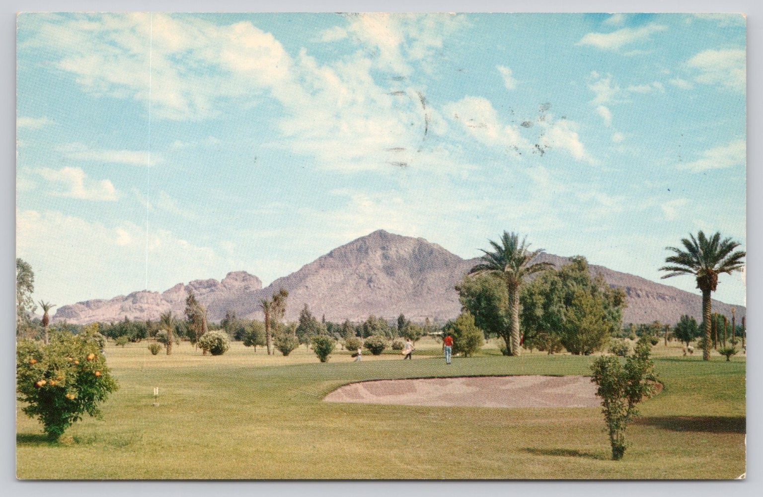 Vintage Camelback Mountain Phoenix Arizona Golf Course Postcard 1958