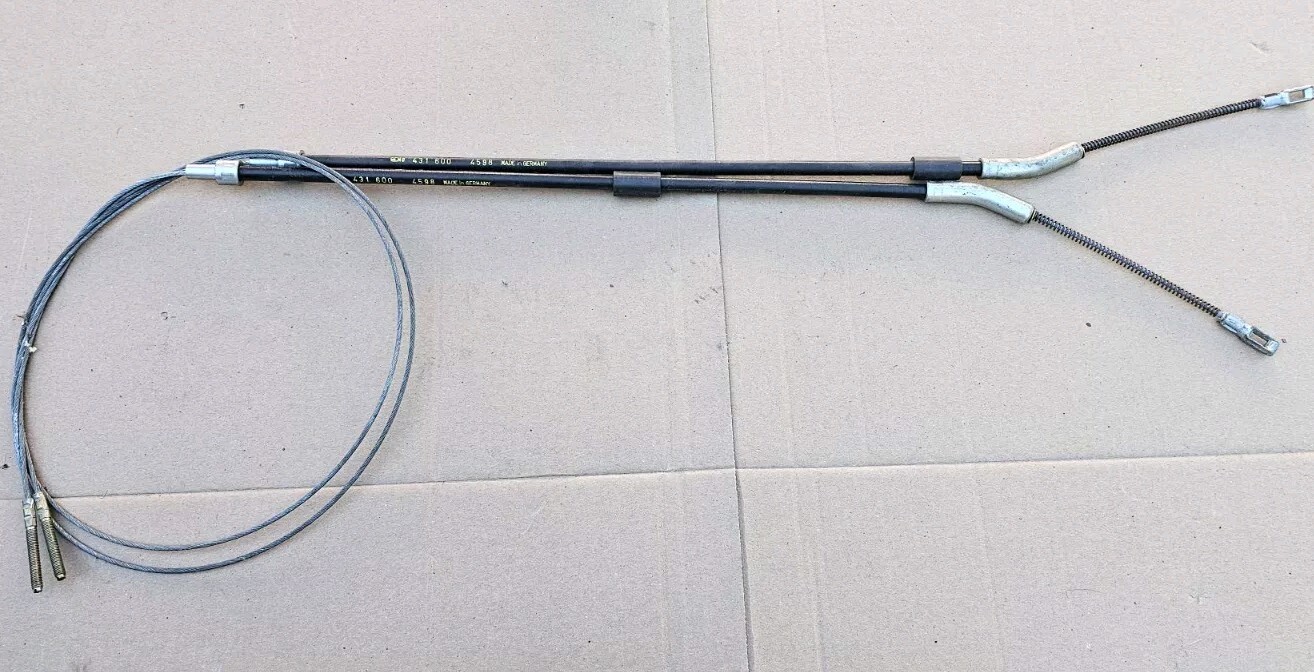 NOS 1968 1972 Volkswagen Beetle VW Karmann Ghia Parking Brake Cables Gemo 431600 NOS 1968 1972 Volkswagen Beetle VW Karmann Ghia Parking Brake Cables Gemo 431600