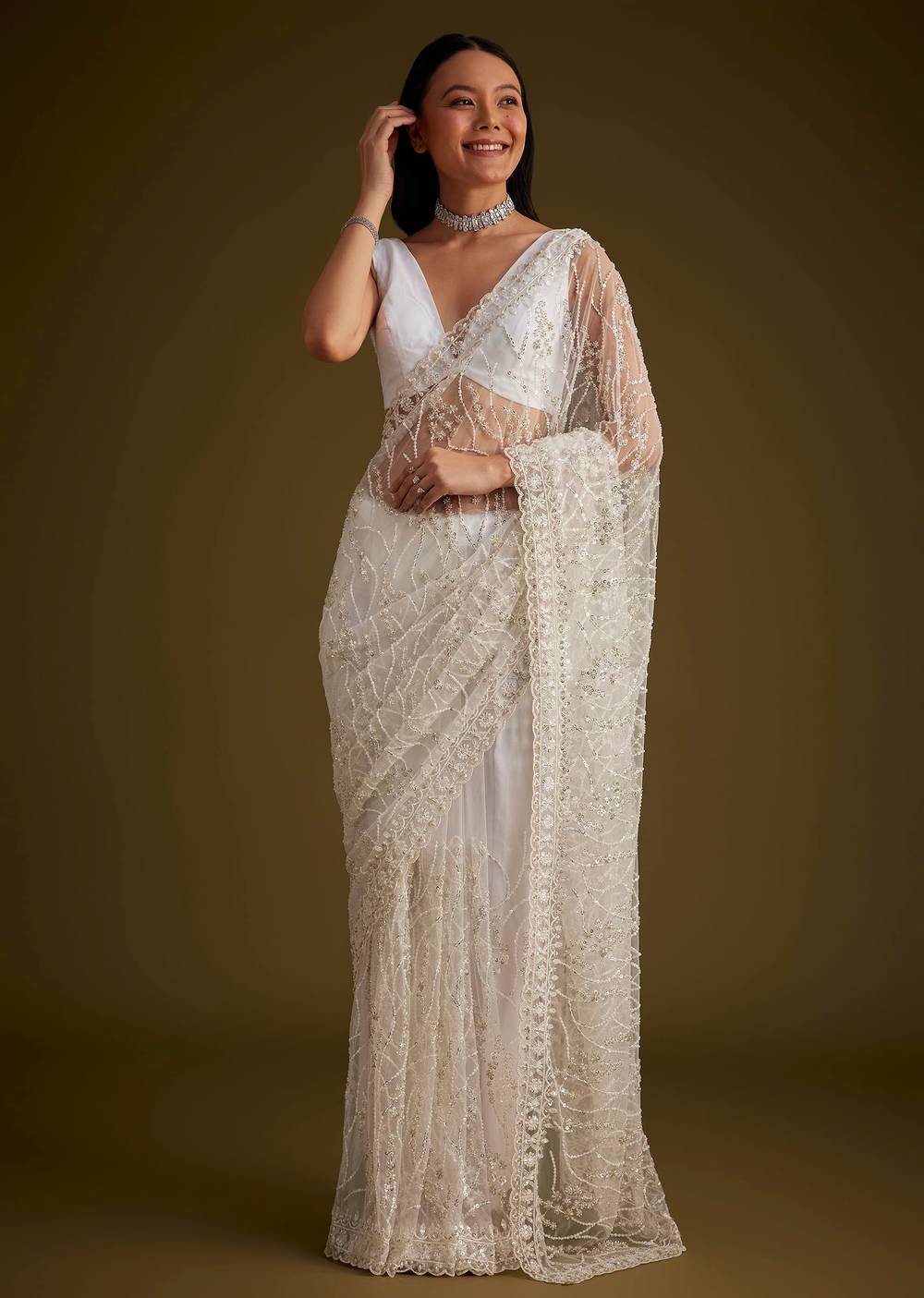 SARI PAKISTANI WEDDING INDIAN SAREE BLOUSE NEW DESIGNER BOLLYWOOD PARTY WEAR