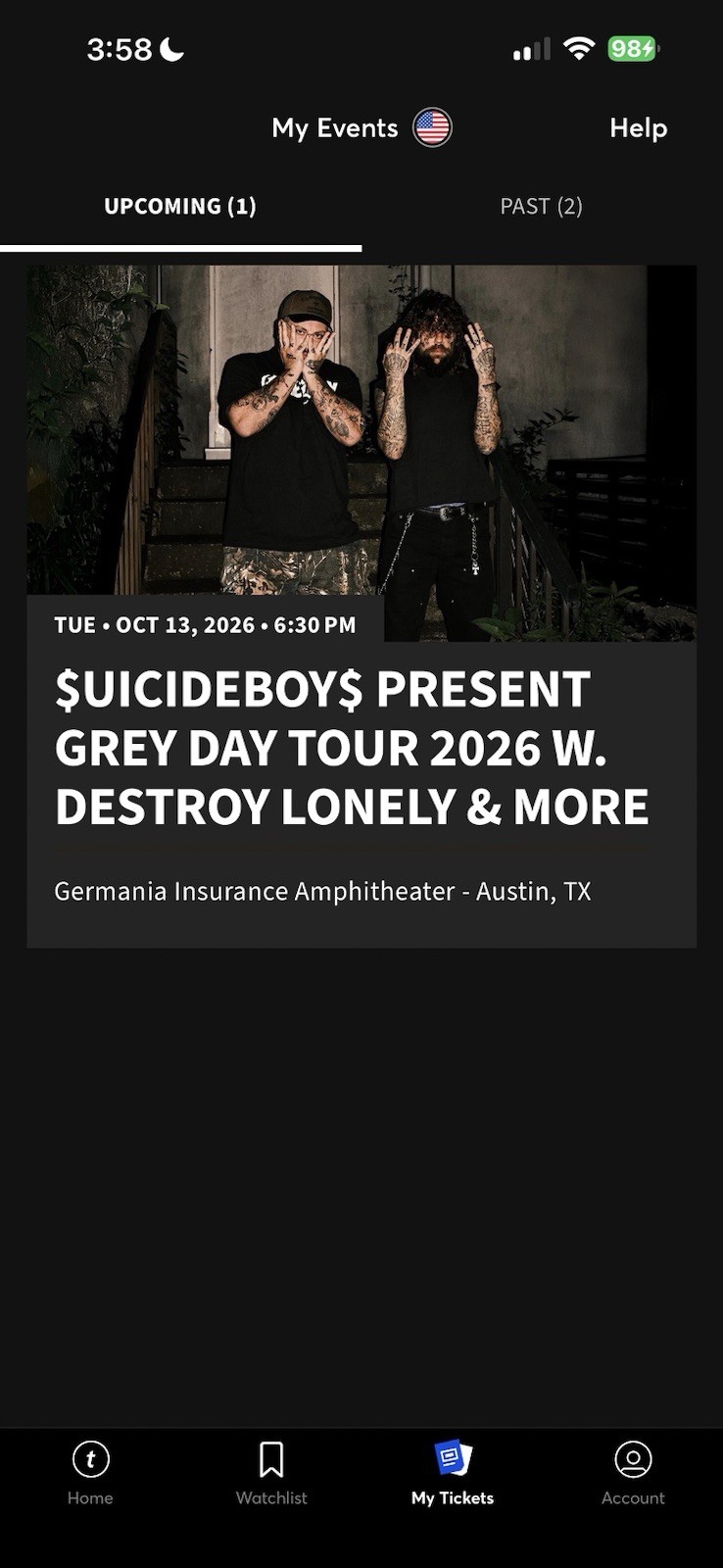 $uicideboy$ Grey Day Tour 2026 GA (GAPIT) Oct 13 2026 6:30PM Austin TX $uicideboy$ Grey Day Tour 2026 GA (GAPIT) Oct 13 2026 6:30PM Austin TX