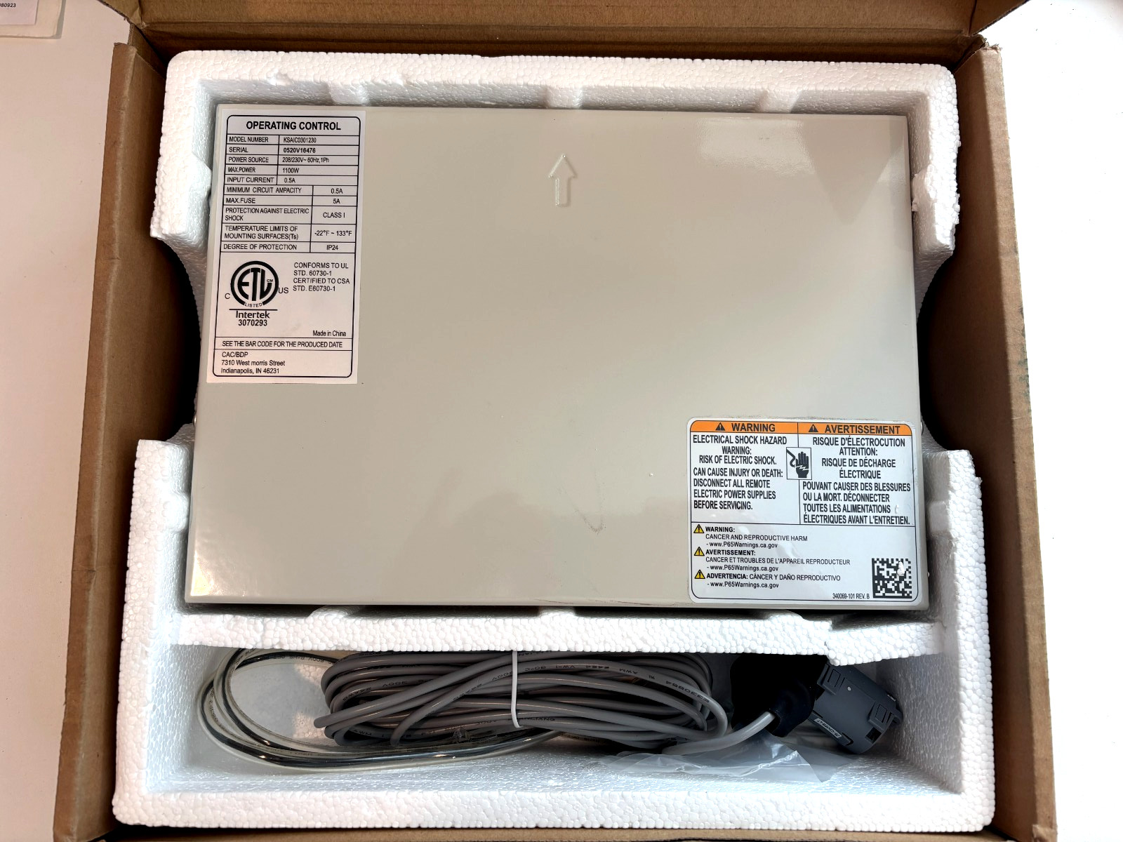 Carrier Bryant KSAIC0301230 24V Interface Kit 230V Ductless Thermostat Control