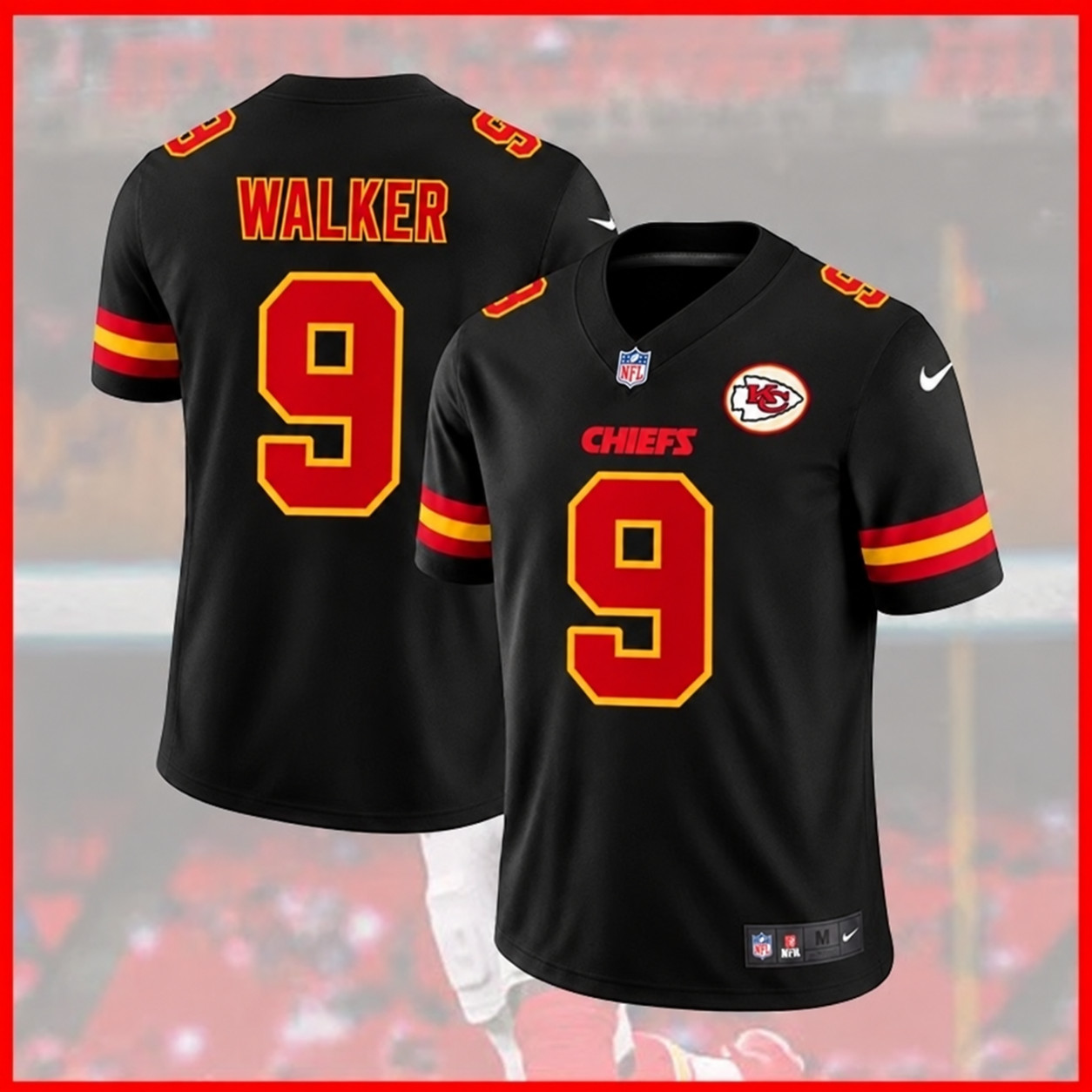 NWT Kenneth #9 Walker III MEN Jersey Black NEW