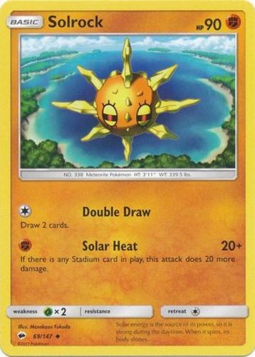 Solrock - 69/147 - Uncommon (Near Mint) Burning Shadows - Fighting Pokémon