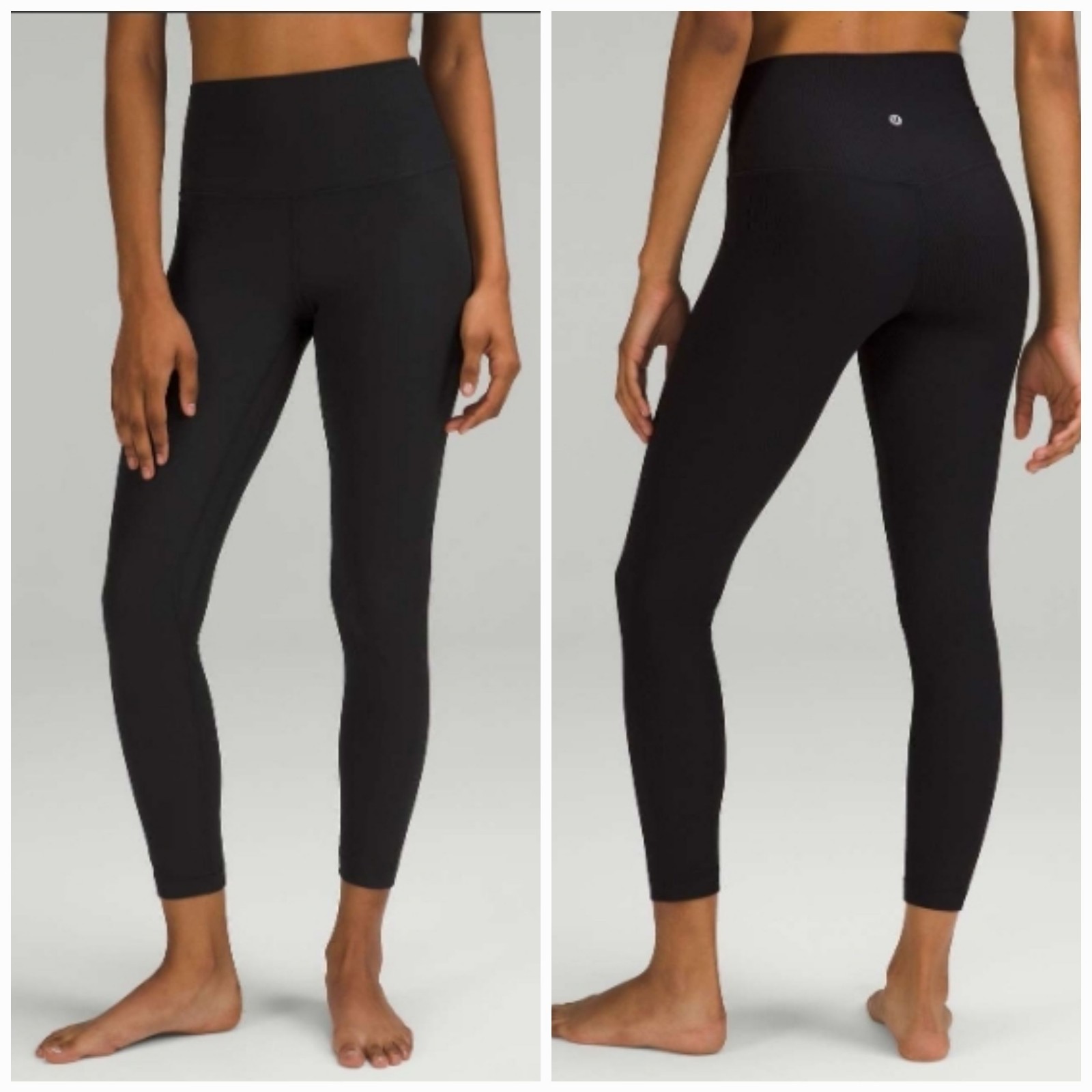 Lululemon Align Pant High Rise Leggings 23” Inseam Black Size 6 Ribbed Yoga Gym