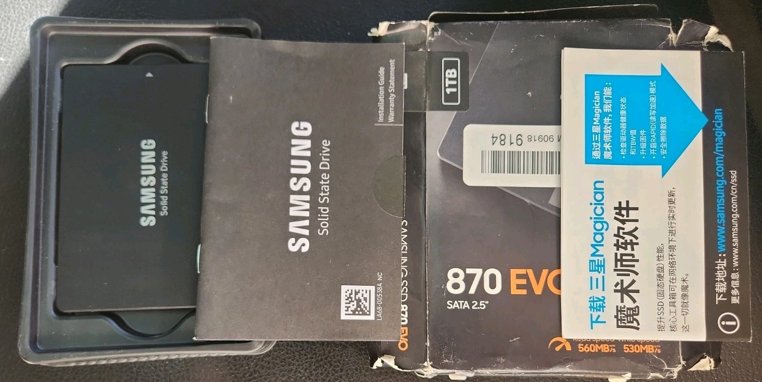 Samsung 870 EVO 1TB, 2.5 inch Internal SSD - MZ-77E1T0B/AM New Open Box Samsung 870 EVO 1TB, 2.5 inch Internal SSD - MZ-77E1T0B/AM New Open Box