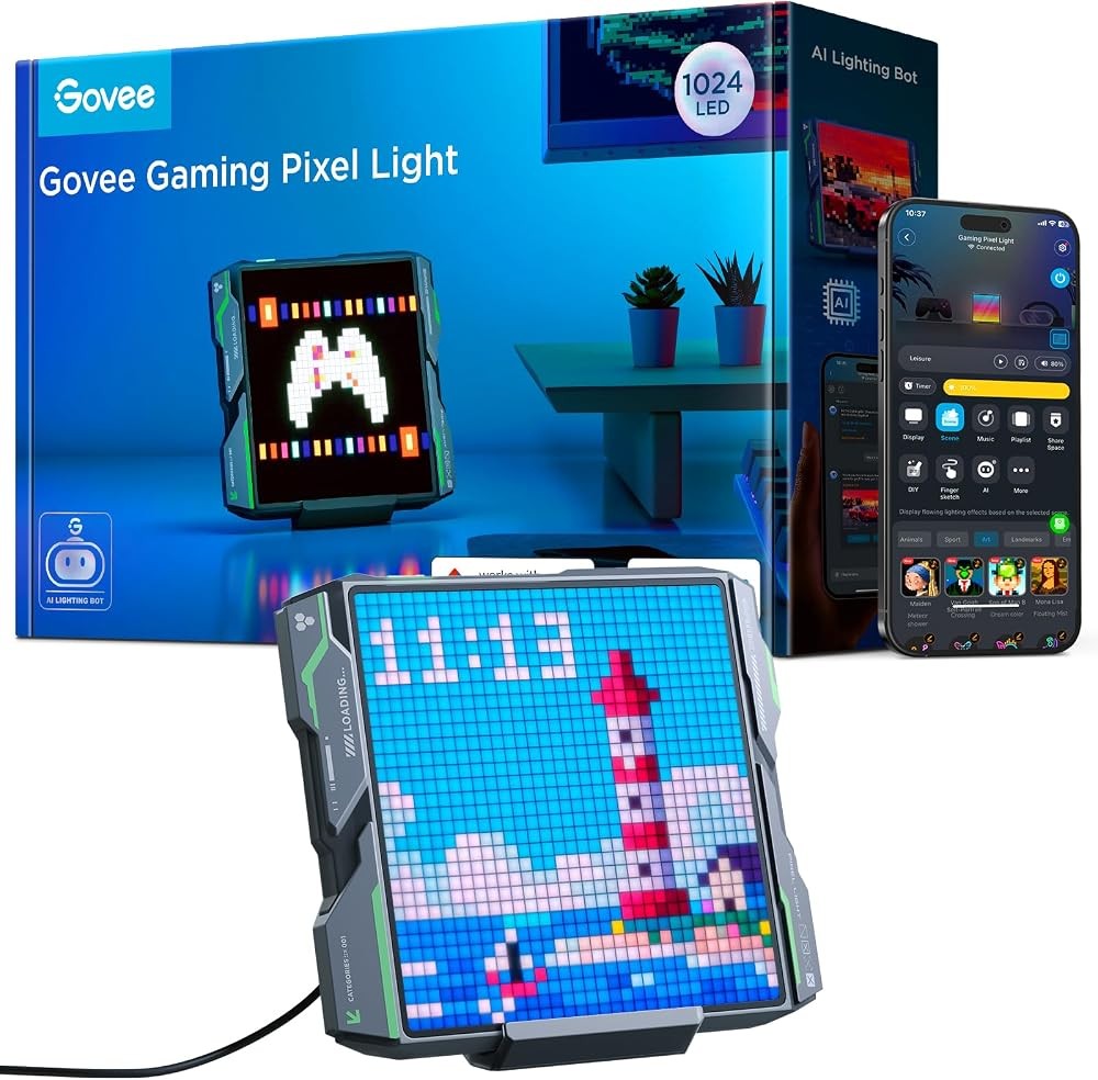 NEW Govee Gaming Pixel Light RGBIC LED Panel WiFi Alexa 32x32 Game Room Decor