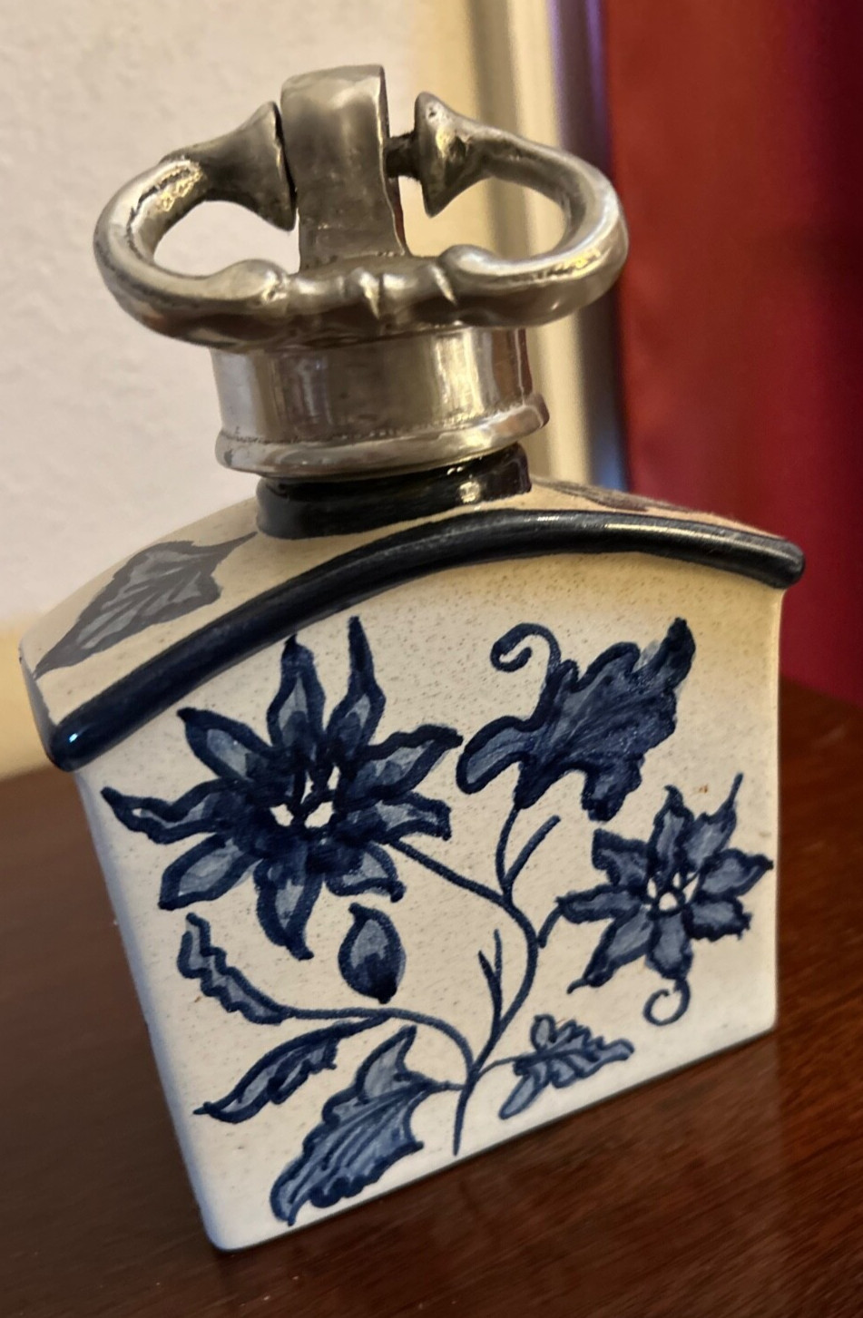 Vintage Bottle/Pewter Top hand made Mexico 1980 NEW Rare hand painted 7 Vintage Bottle/Pewter Top hand made Mexico 1980 NEW Rare hand painted 7