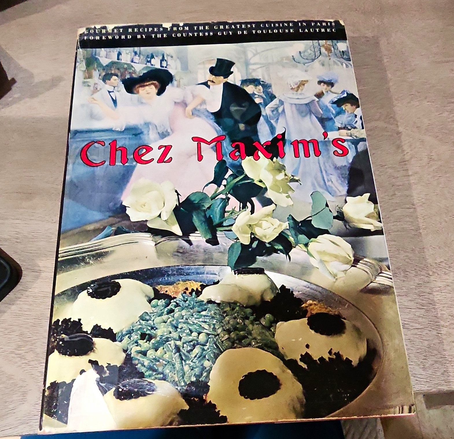 Vintage 1962 Chez Maxim's Cookbook First Edition Hardcover Dust Jacket Paris Vintage 1962 Chez Maxim's Cookbook First Edition Hardcover Dust Jacket Paris