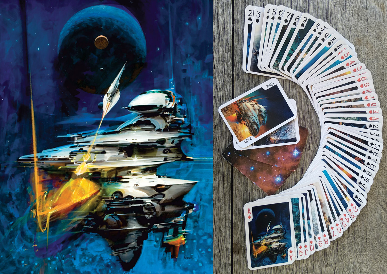 Playing Cards ~ SCI-FI SPACE Vintage Sci-Fi Spaceships Planets Art 030