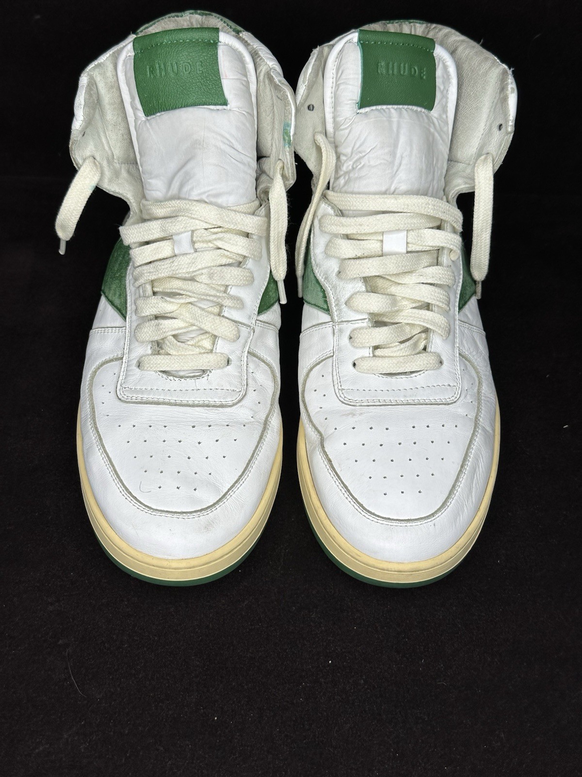 RHUDE Rhecess High Skyline White Green High top Mens Sneakers Size 11
