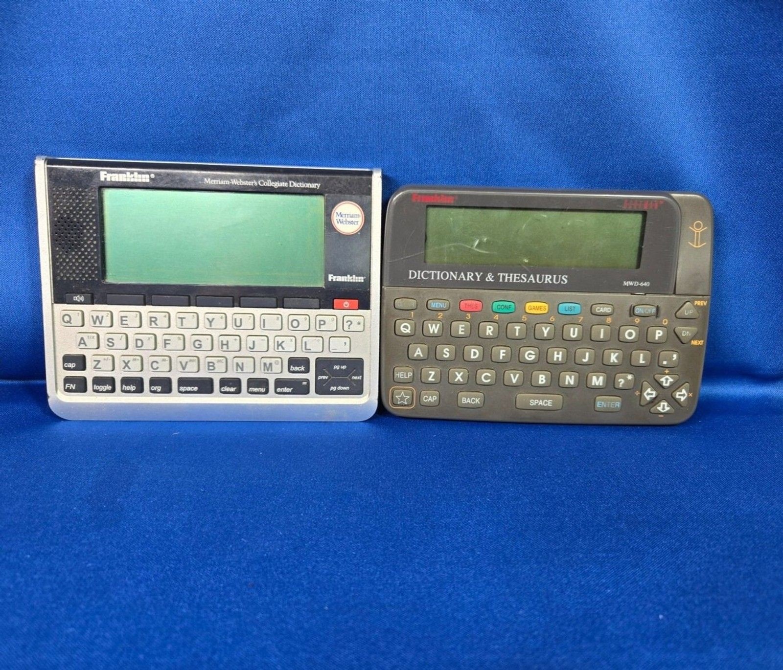 Lot of 2 Franklin Electronics Bookman Dictionary & Thesaurus MWD-640 + SCD-1890 Lot of 2 Franklin Electronics Bookman Dictionary & Thesaurus MWD-640 + SCD-1890