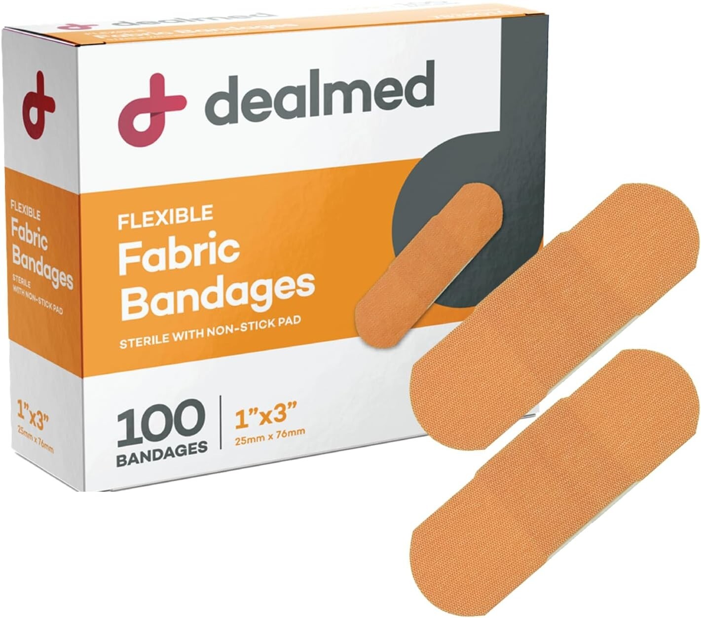 Dealmed Sterile Flexible Fabric Adhesive Bandages – 1x3 Inch – 100/Box - Breatha Dealmed Sterile Flexible Fabric Adhesive Bandages – 1x3 Inch – 100/Box - Breatha