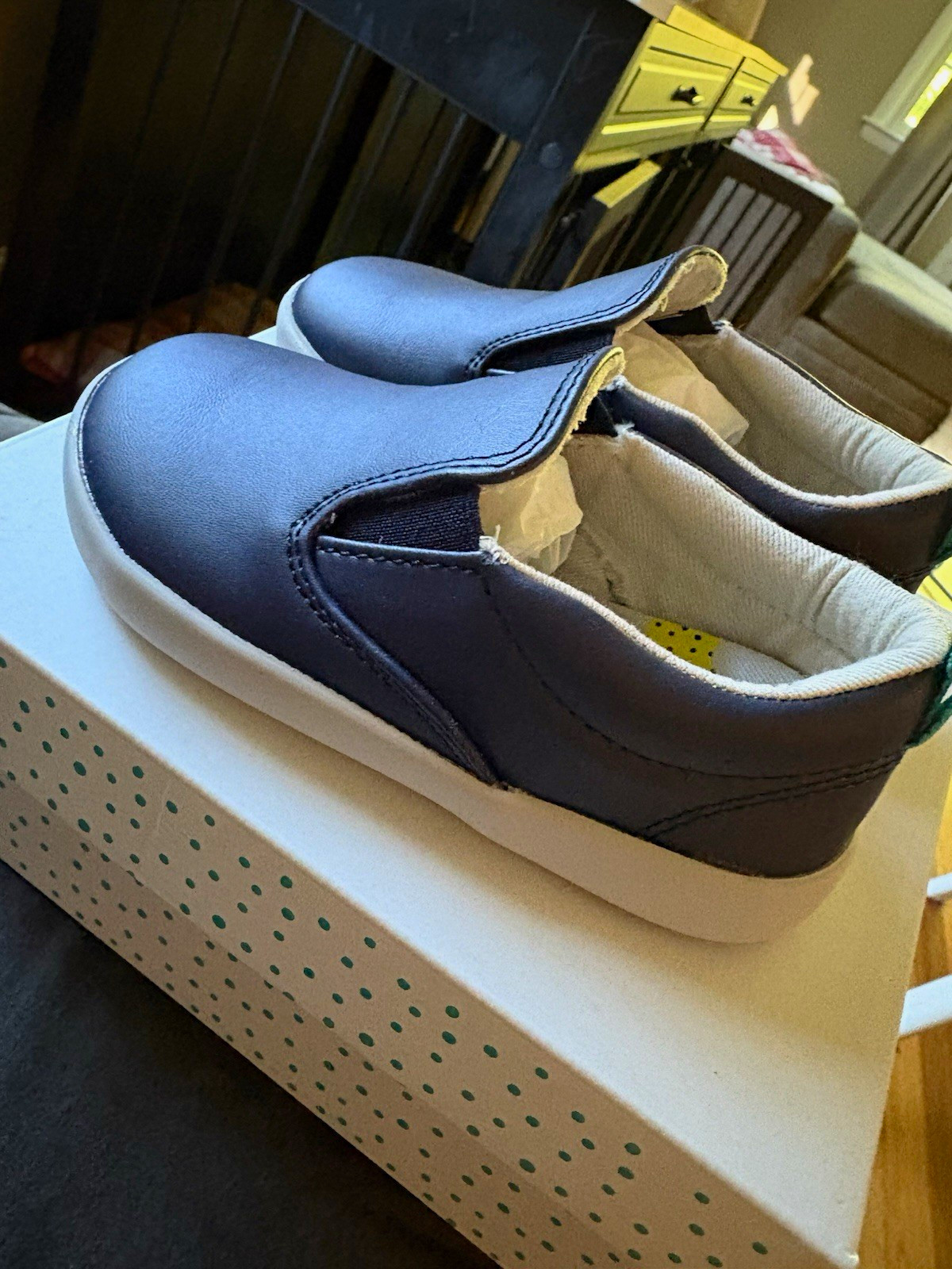 Ten Little Slip-On Sneakers Unisex Kids US 8 Navy/White Faux Leather SON0105 Ten Little Slip-On Sneakers Unisex Kids US 8 Navy/White Faux Leather SON0105