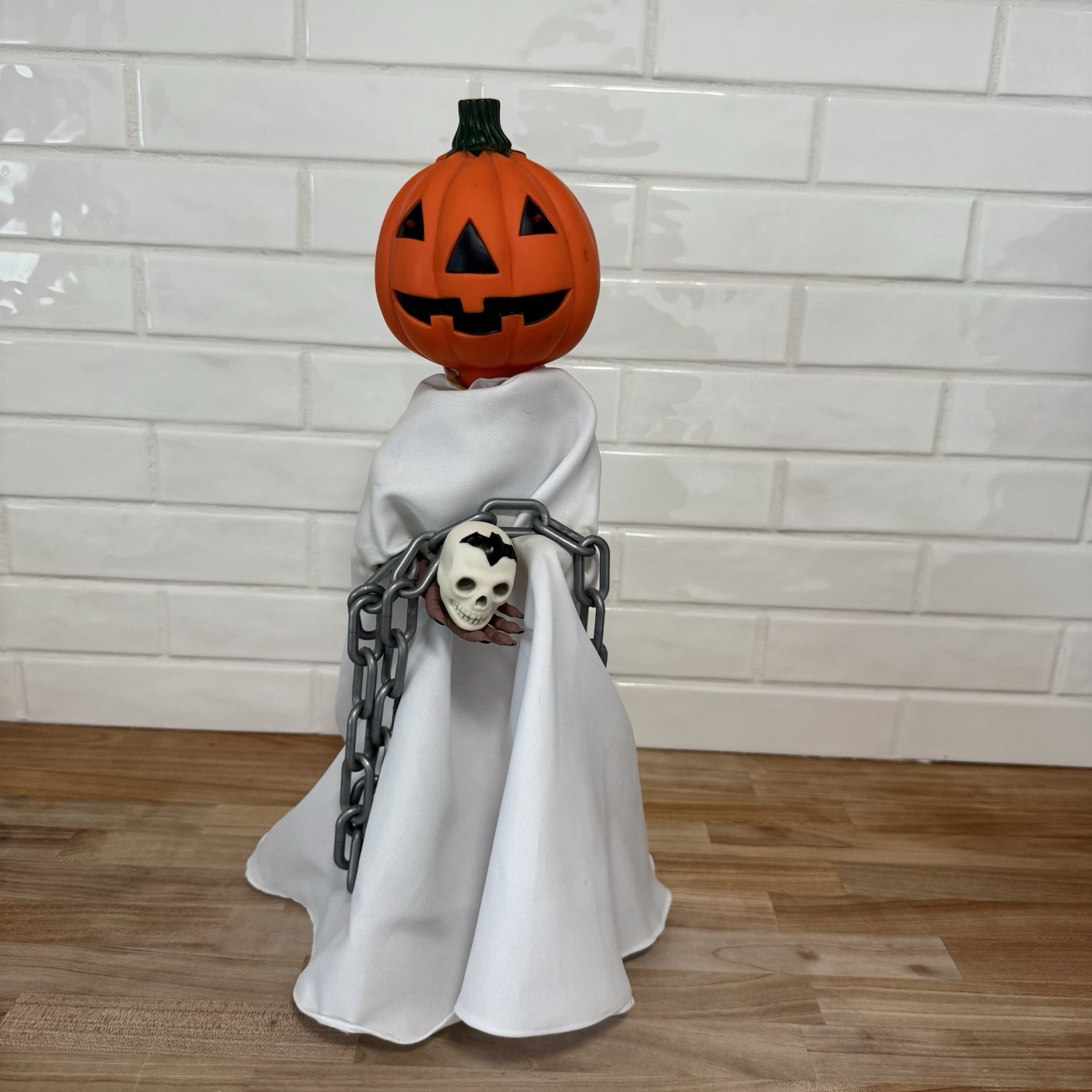 Vintage 1989 Telco Motion-Ette Animated Halloween Pumpkin Head Ghost Works