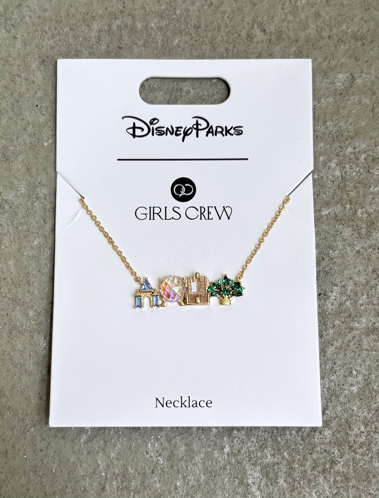 Disney Girls Crew Four Parks Attractions Icons Necklace Disney World Exclusive Disney Girls Crew Four Parks Attractions Icons Necklace Disney World Exclusive