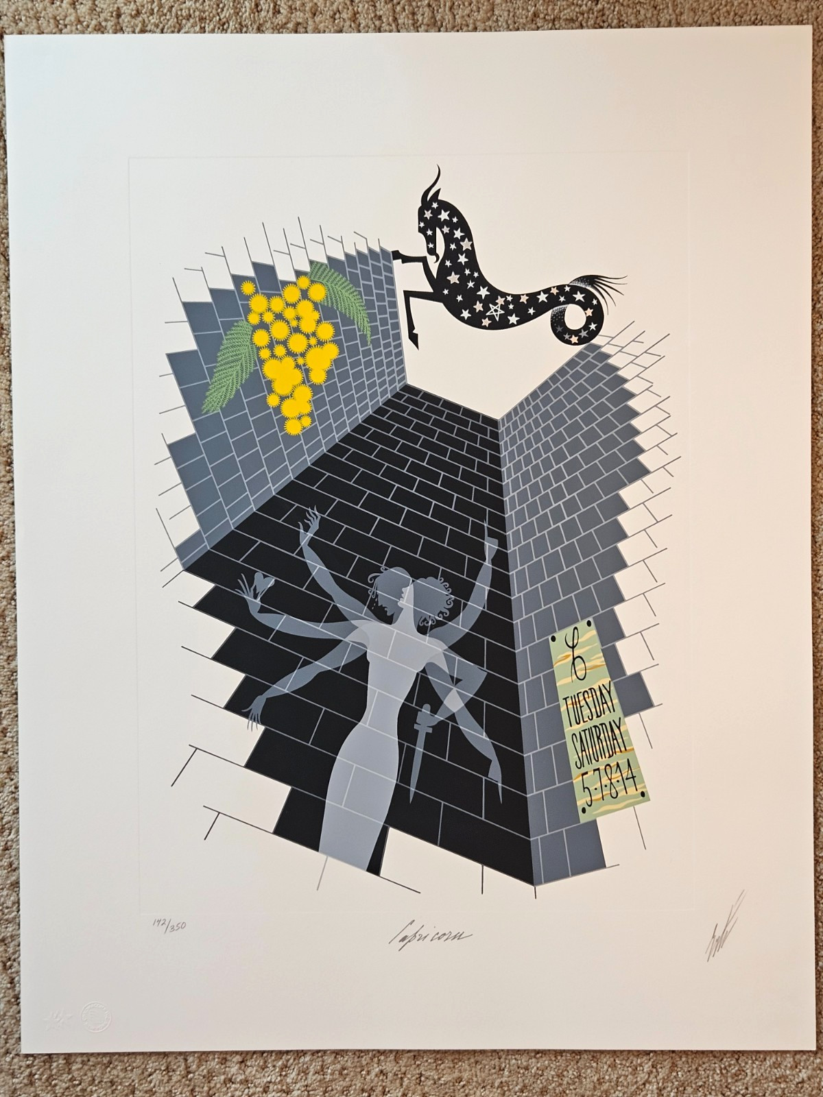 Erte - Capricorn - Zodiac Series Serigraph #142/350