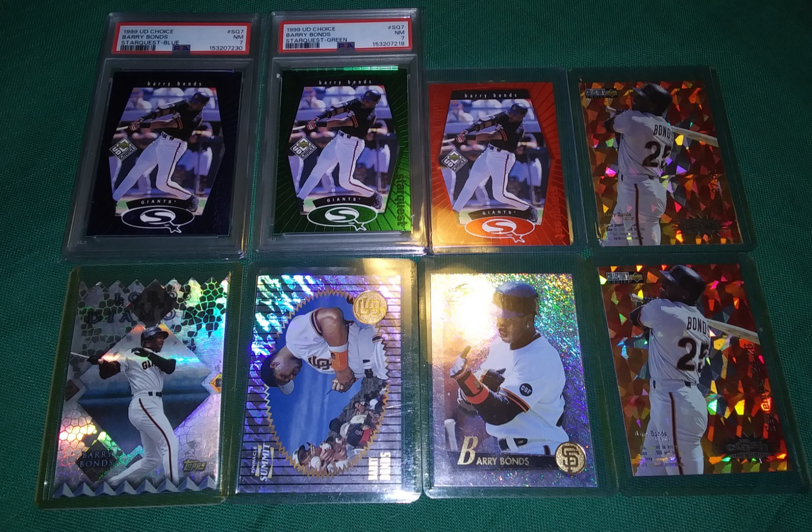 1996-1999 BARRY BONDS LOT OF 8 SSP INSERTS W/CRACKED ICE, ABOVE & BEYOND, NTH ++ 1996-1999 BARRY BONDS LOT OF 8 SSP INSERTS W/CRACKED ICE, ABOVE & BEYOND, NTH ++