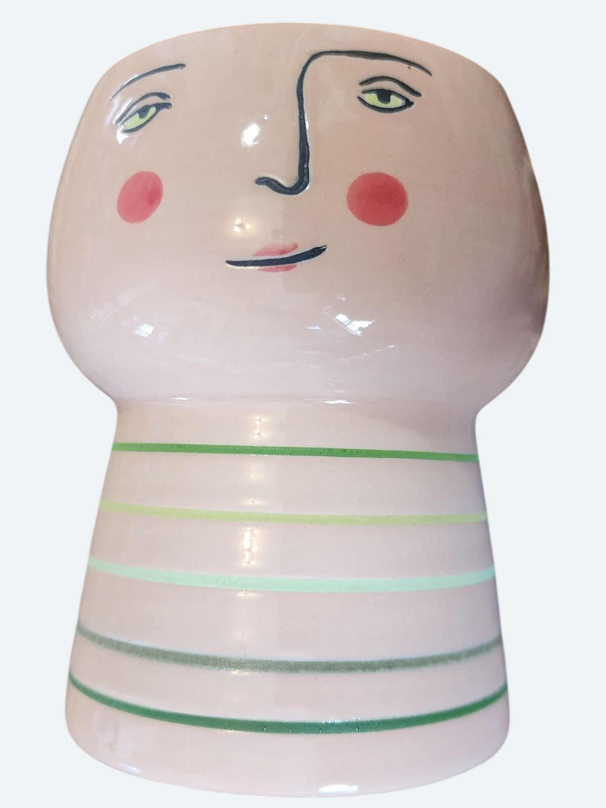 Opal House Face Planter Head Vase Succulent Planter w Drainage Plug Pink 4.25\
