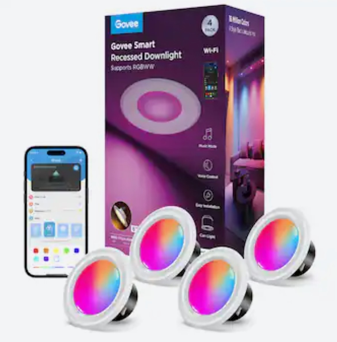 Brand New Govee Smart 6in Recessed Downlight ● 4pk