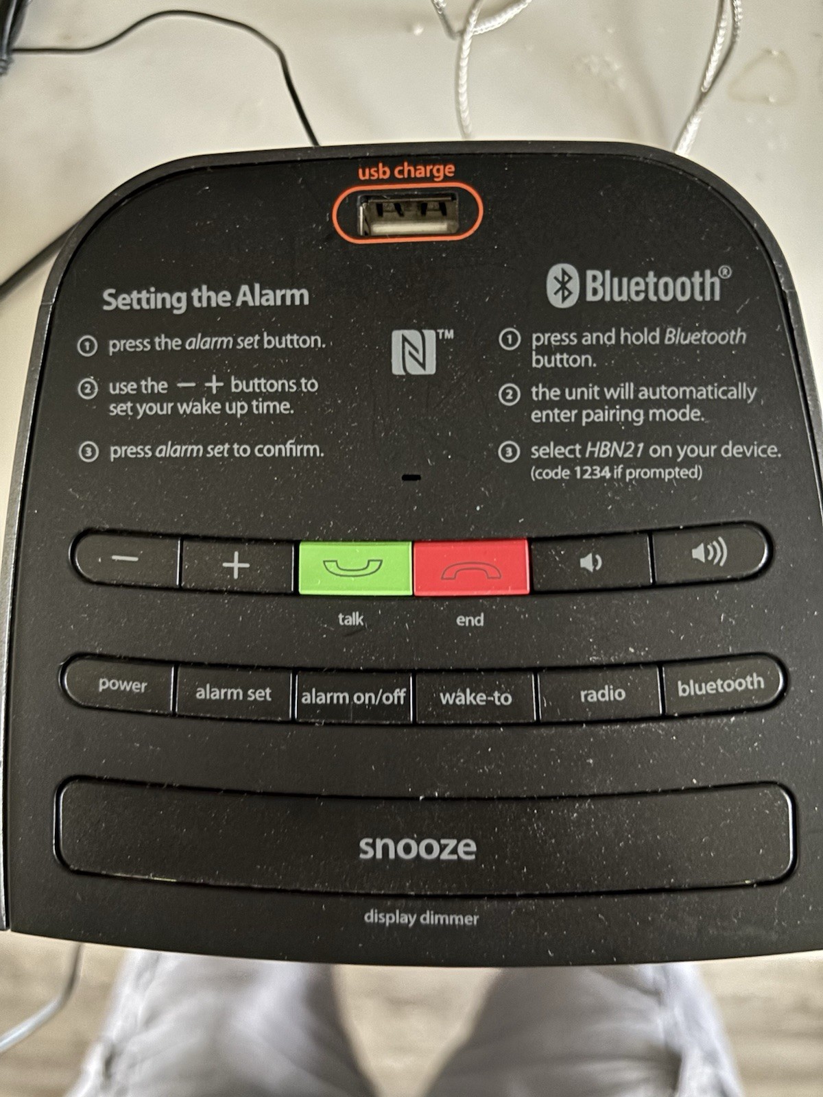 Used iHome model HBN21 Bluetooth Alarm Clock Used iHome model HBN21 Bluetooth Alarm Clock