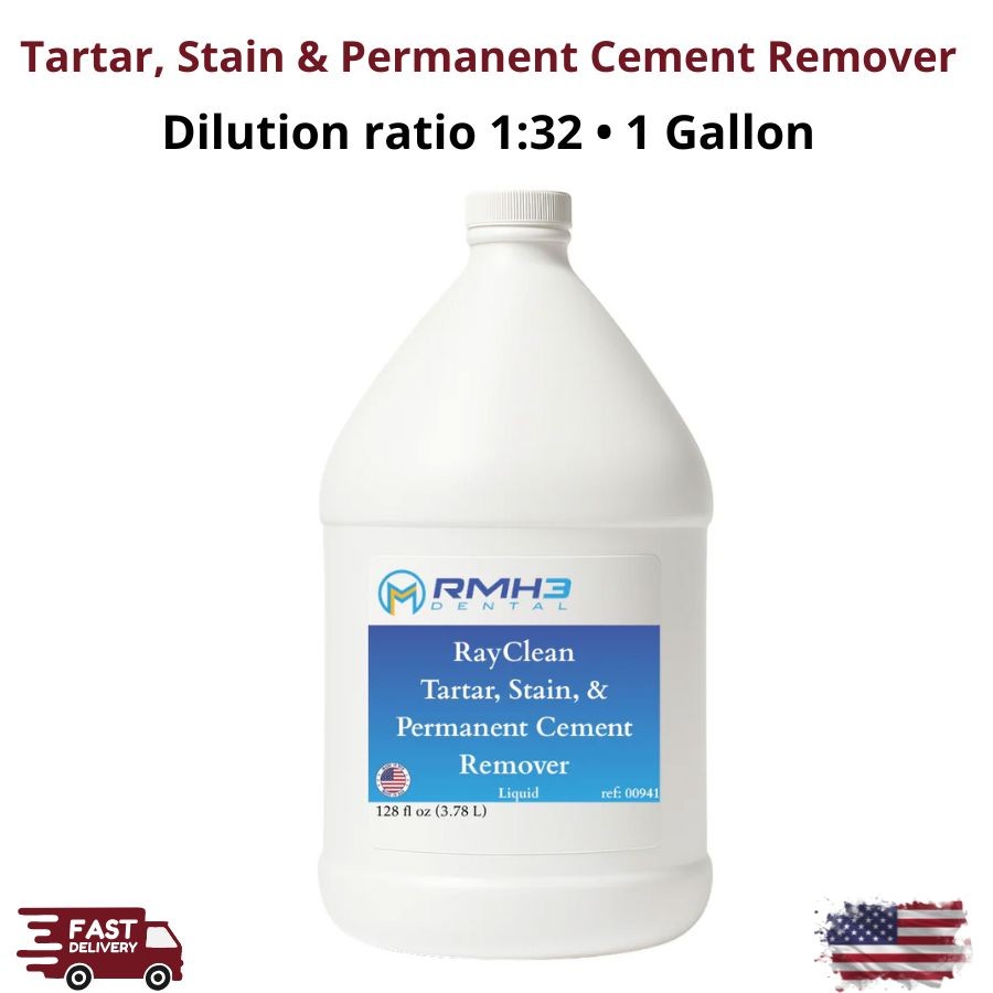 1 Gallon Dental Ultrasonic Solution Tartar Stain Permanent Cement Remover 1:32