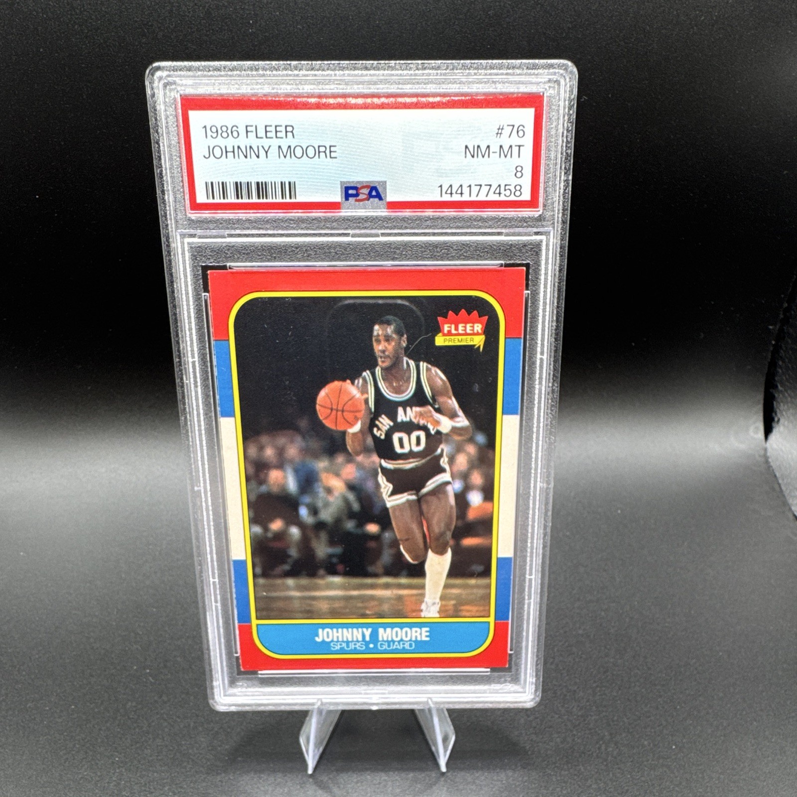 Fleer 1986-87 Johnny Moore San Antonio Spurs #76 PSA Graded 8 Base Set Fleer 1986-87 Johnny Moore San Antonio Spurs #76 PSA Graded 8 Base Set