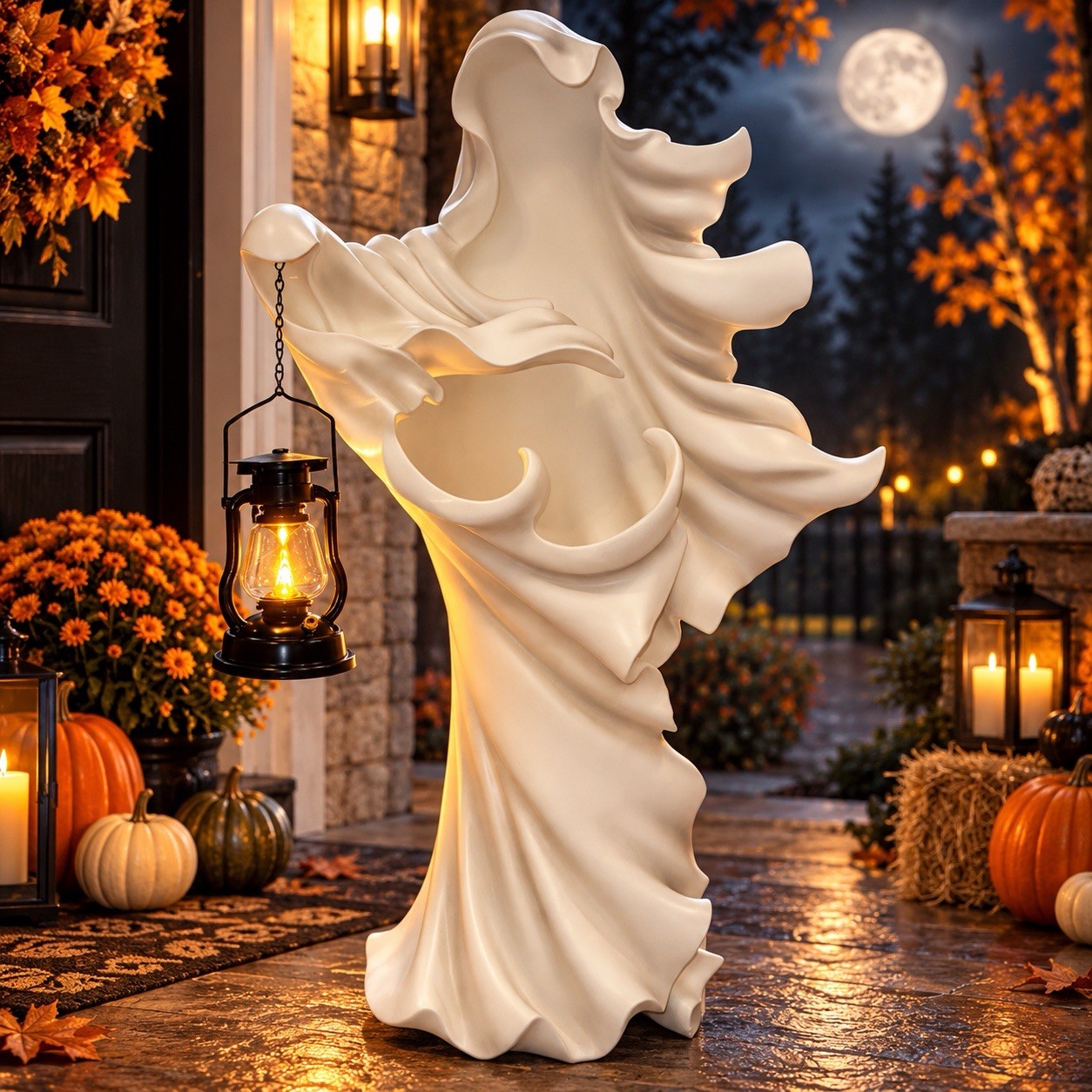 Rare Cracker Barrel 36” White Ghost Lighted Lantern 3 Ft Tall 2023 Halloween Rare Cracker Barrel 36” White Ghost Lighted Lantern 3 Ft Tall 2023 Halloween