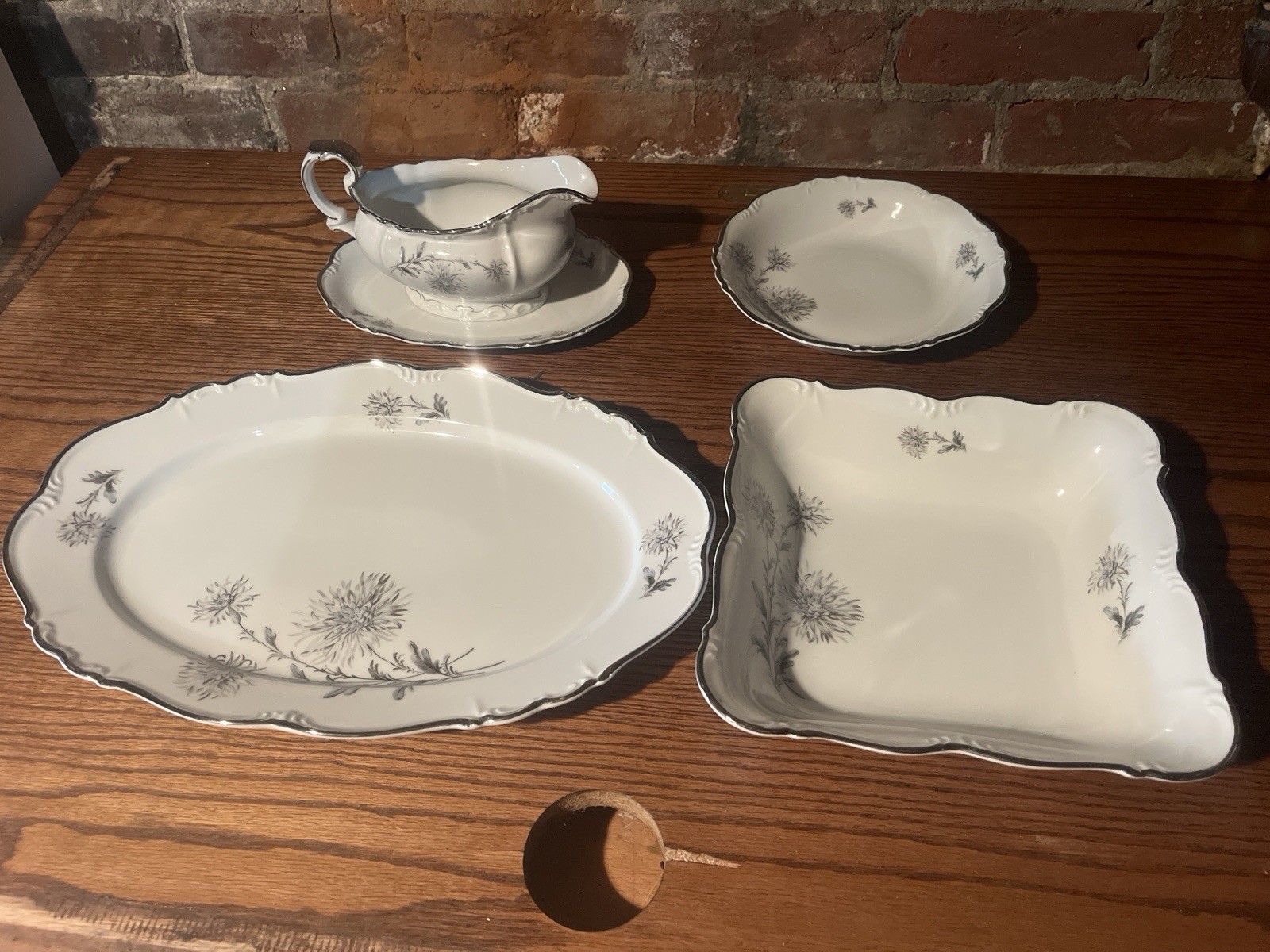 Belcrest Summertime Bavaria 4pc Serving Set Platter Bowls Gravy Boat Germany Vtg