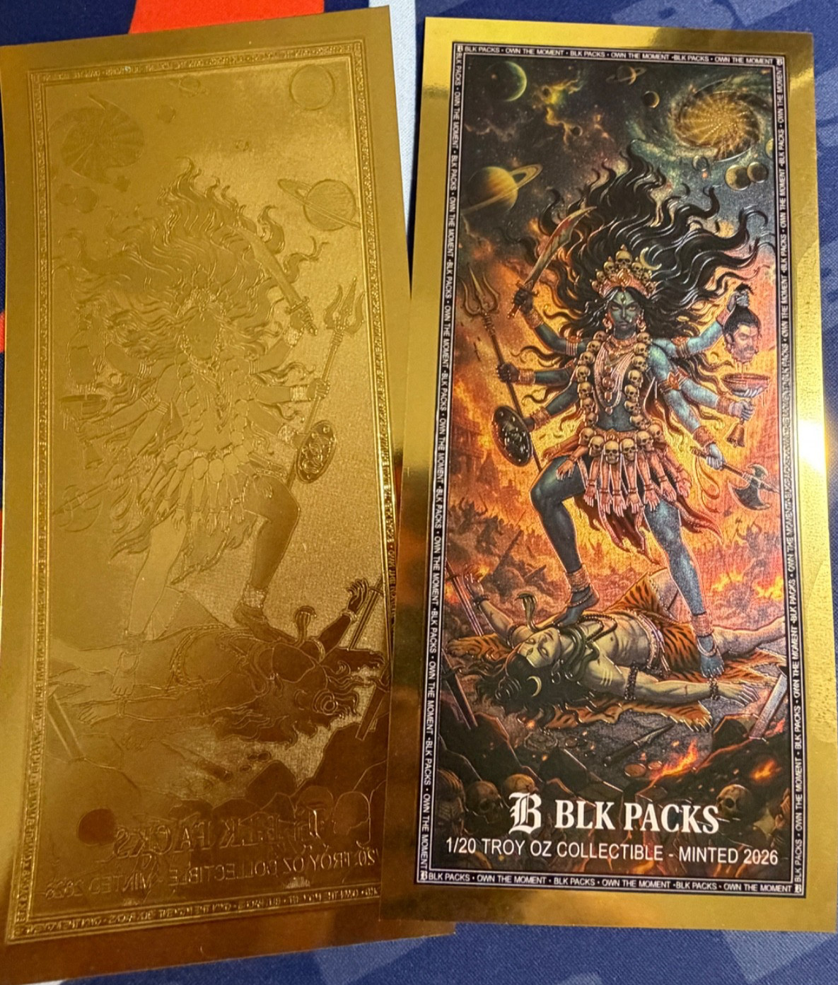 1 X GoldBack 24K Foil Note, 1/20 Troy Oz. UNC BLK PACKS, GOD OF WAR, Sound Money