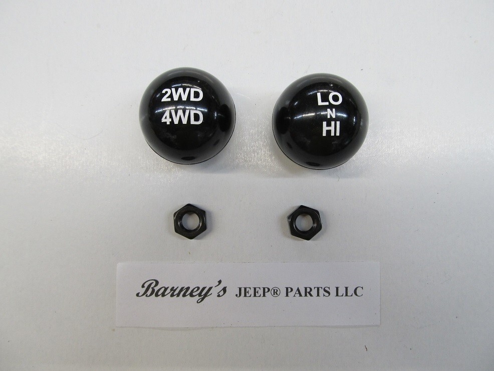 FITS WILLYS KAISER JEEP D18 TWIN STICK EMBOSSED KNOB SET NEW MADE IN U.S.A.