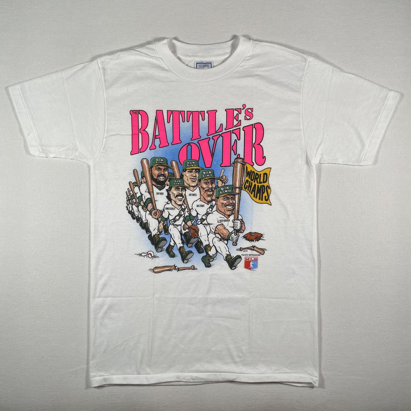Vintage 80s Oakland Athletics As Shirt Mens Large Caricature Champs MLB Thin USA