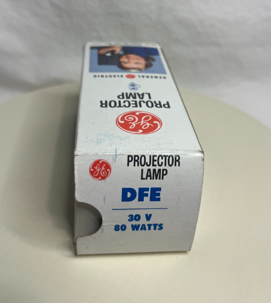 Vintage GE DFE Projector Lamp Bulb 30V 80W NOS Mint Intact Filament Kodak Argus