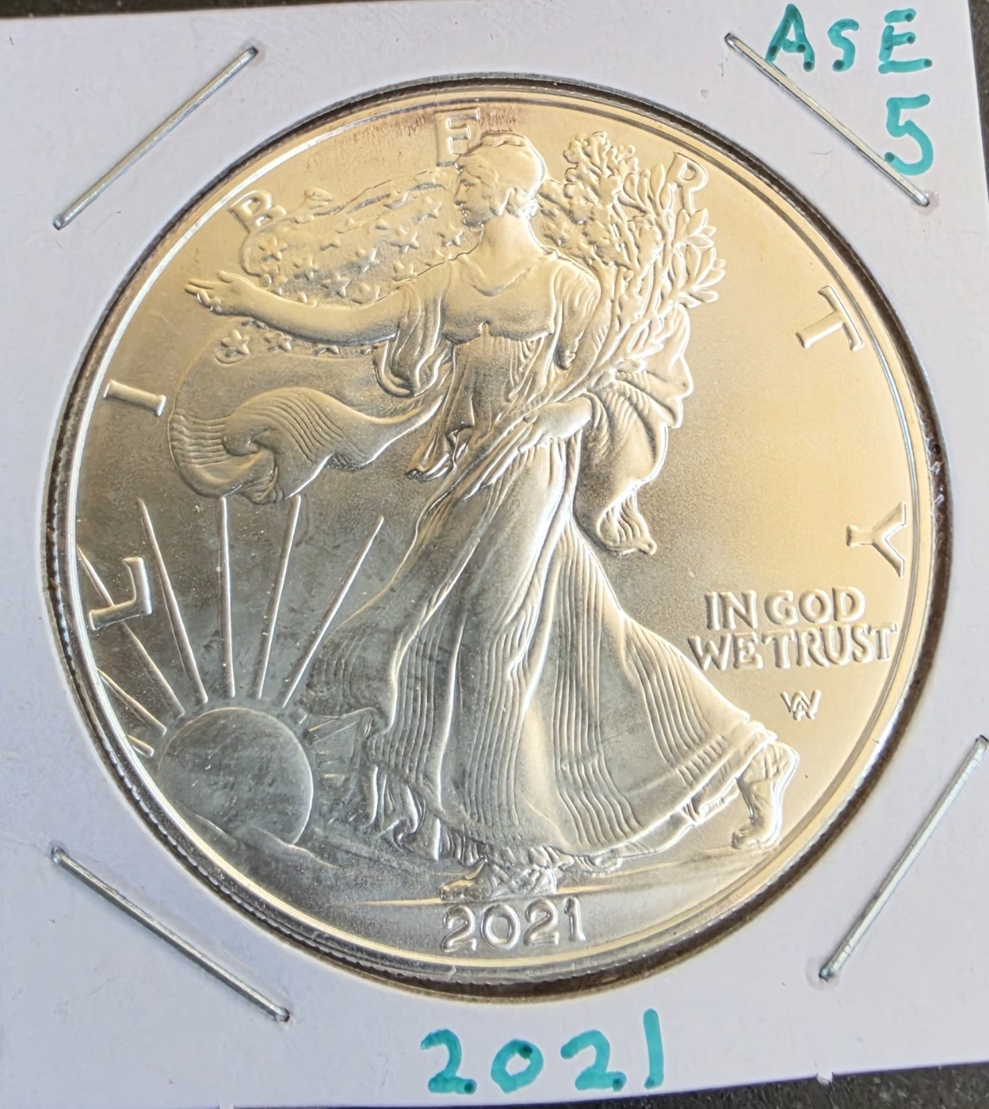 2021 w American Silver Eagle 1 oz .999 Fine Silver Dollar Brilliant Uncirculated