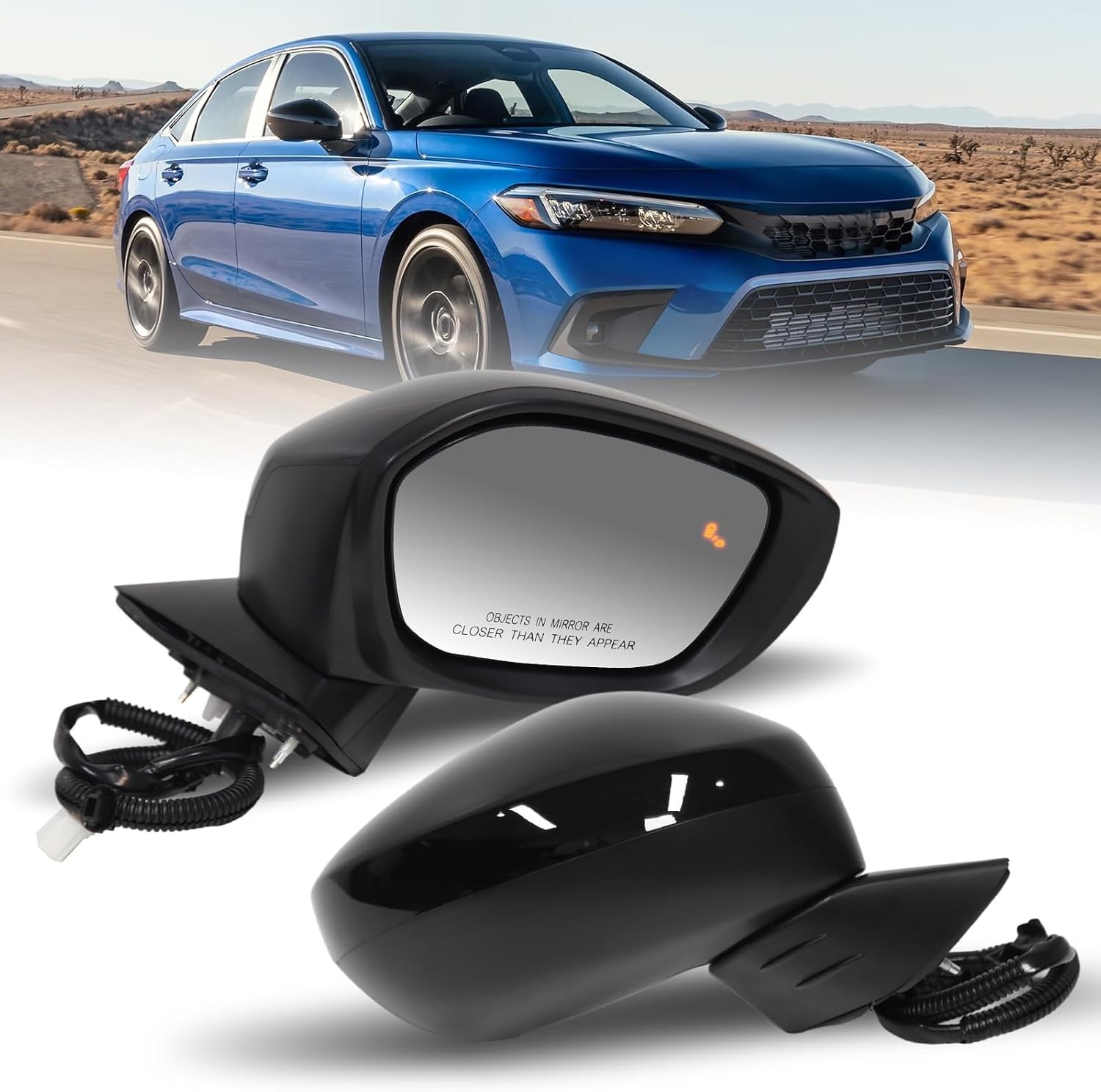 Driver Side Mirror for - HONDA CIVIC Sedan/Hatchback 7 Pins