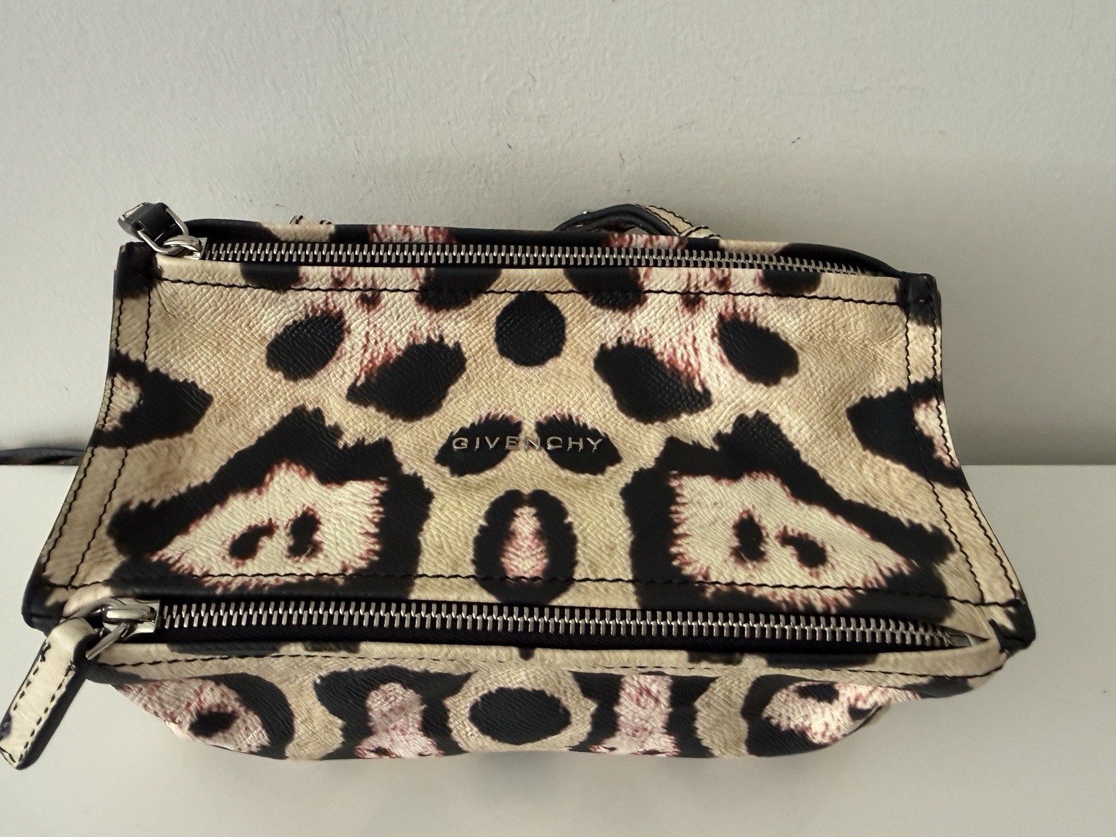 GIVENCHY Mini Pandora Leather Small Crossbody Handbag Bag, Animal Print GIVENCHY Mini Pandora Leather Small Crossbody Handbag Bag, Animal Print