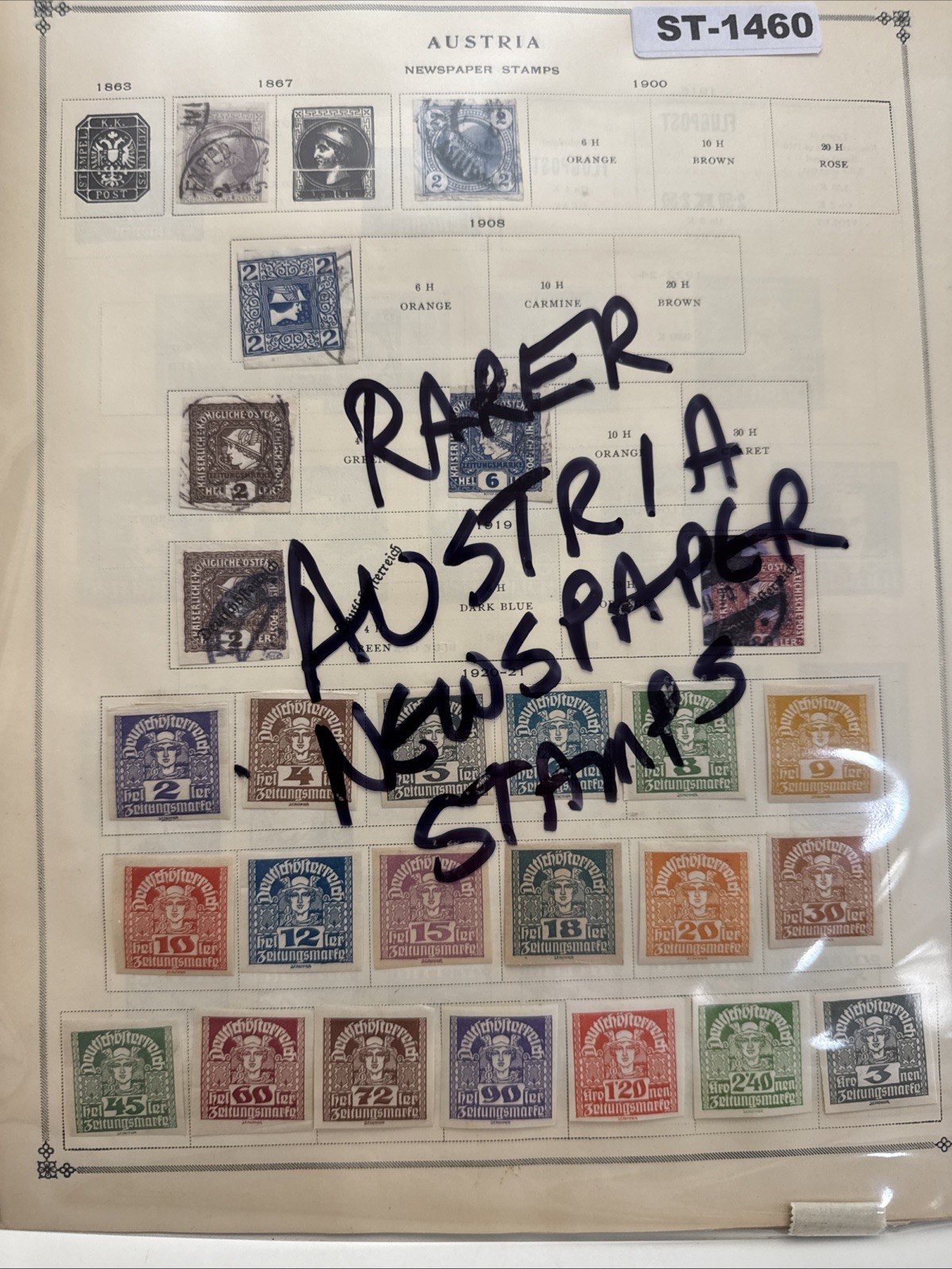 SCOTT'S WORLD STAMP ALBUM BREAK: Austria Stamps Lot 1867+ w/ Newspaper ST-1460