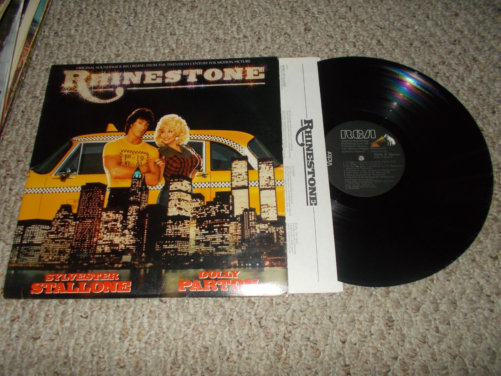 DOLLY PARTON RHINESTONE ORG SDTK ON RCA VICTOR NM SLY STALLONE