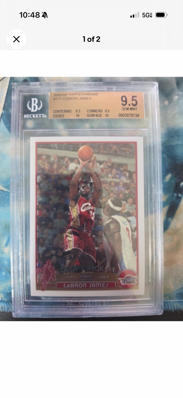 2003-04 Topps Chrome LeBron James #111 (RC) Gem Mint ++ BGS 9.5 2x 10 Subs 2003-04 Topps Chrome LeBron James #111 (RC) Gem Mint ++ BGS 9.5 2x 10 Subs