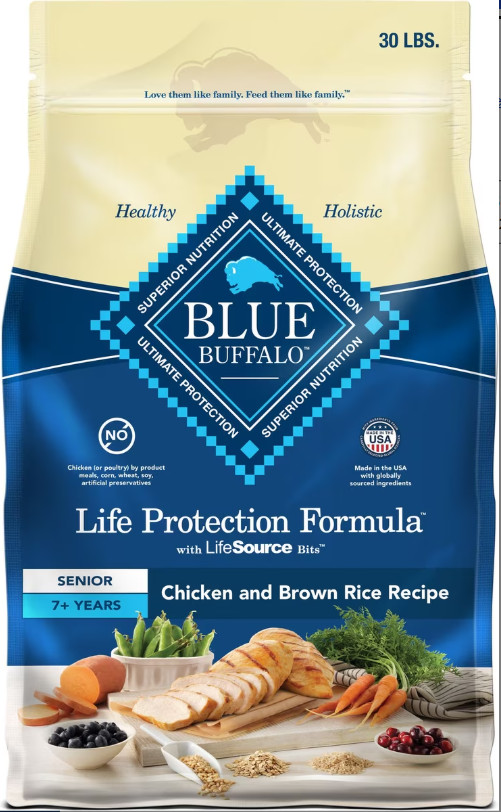 Blue Buffalo Life Formula Senior Chicken & Brown Rice Recipe Dry Dog Food, 30 lb Blue Buffalo Life Formula Senior Chicken & Brown Rice Recipe Dry Dog Food, 30 lb