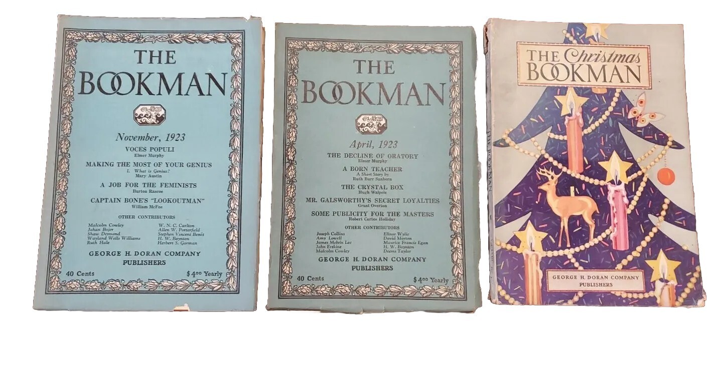 The Bookman Magazine Vintage Apr, Nov, Dec 1923