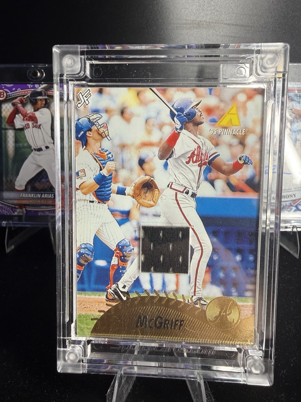 Fred McGriff Jersey Fusion Memorabilia Patch Worn 1995 Pinnacle Gold Badge Fred McGriff Jersey Fusion Memorabilia Patch Worn 1995 Pinnacle Gold Badge