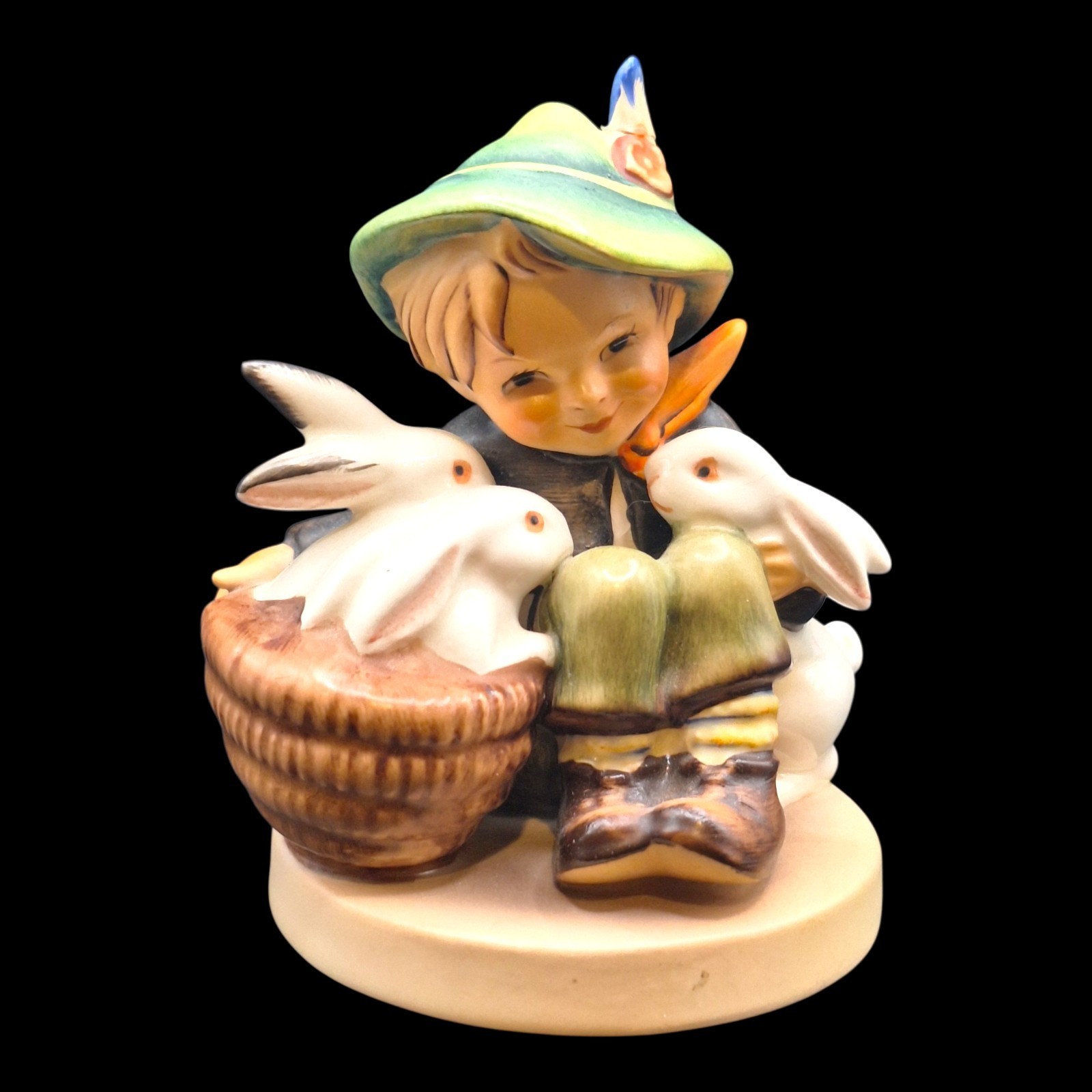 Vintage Goebel Hummel Playmates 58/0 Boy with Rabbits Bunny Figurine 4 Vintage Goebel Hummel Playmates 58/0 Boy with Rabbits Bunny Figurine 4