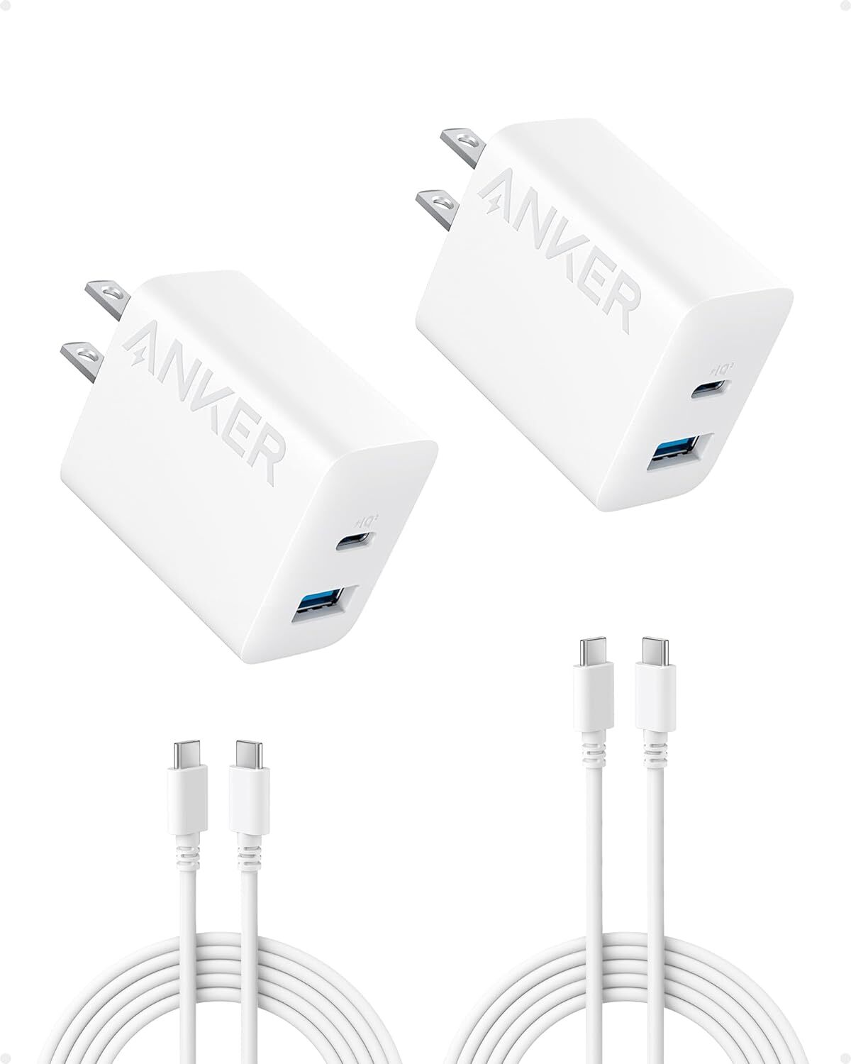 Anker iPhone 16 Charger, Anker USB C Charger Block, 2-Pack 20W Fast Wall Charger