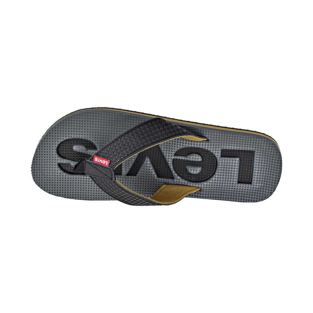 Levi\'s Kyle Sport B Mens Flip Flops Sandals Slides Shoes Black/Tan NIB