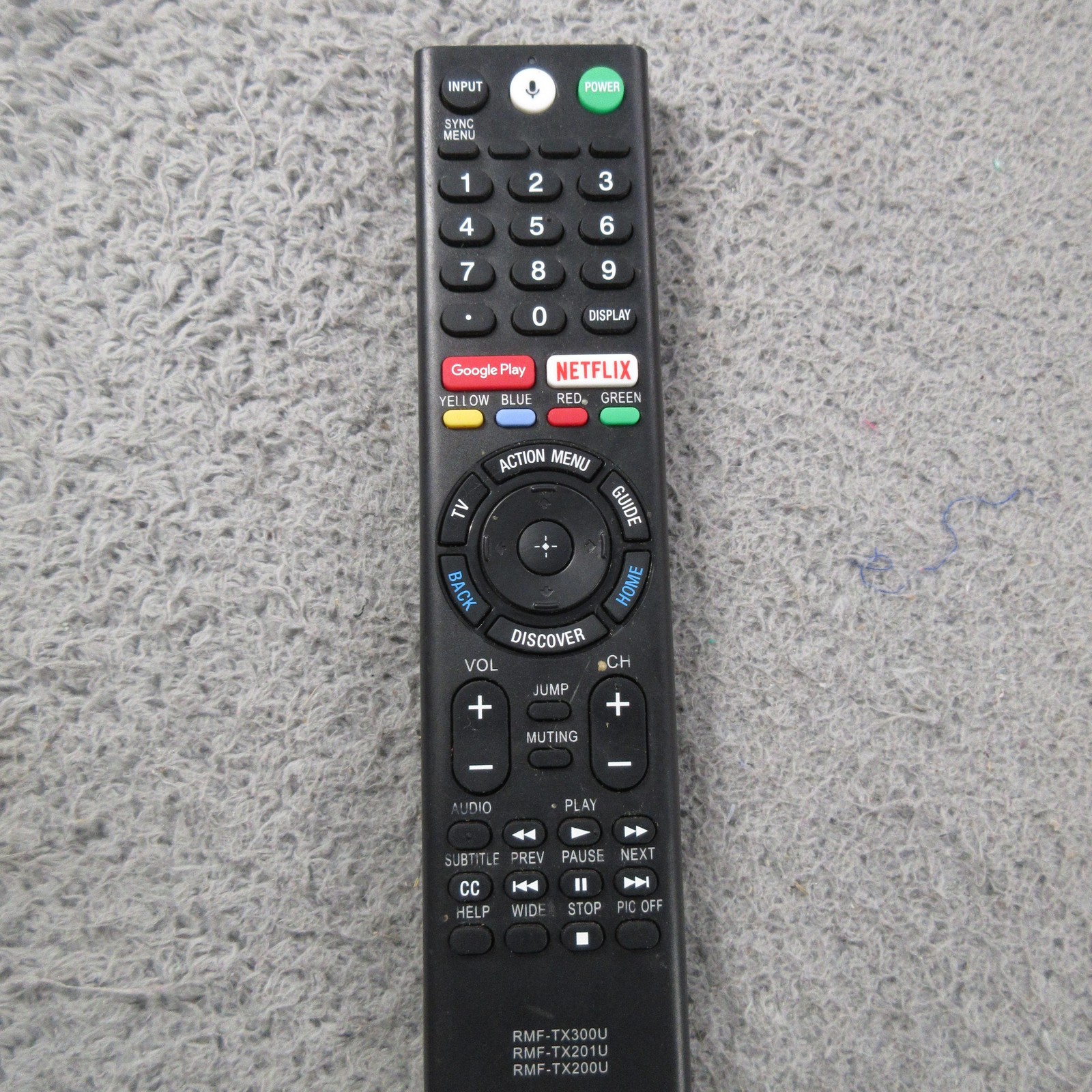 Sony RMT-V504A TV Remote Control Black Wireless Netflix OEM Replacement Unit