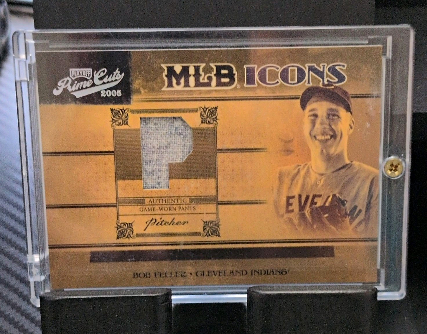 Donruss/Playoff 2005 Prime Cuts MLB Icons Bob Feller Mem #MLB-4 28/50 Donruss/Playoff 2005 Prime Cuts MLB Icons Bob Feller Mem #MLB-4 28/50