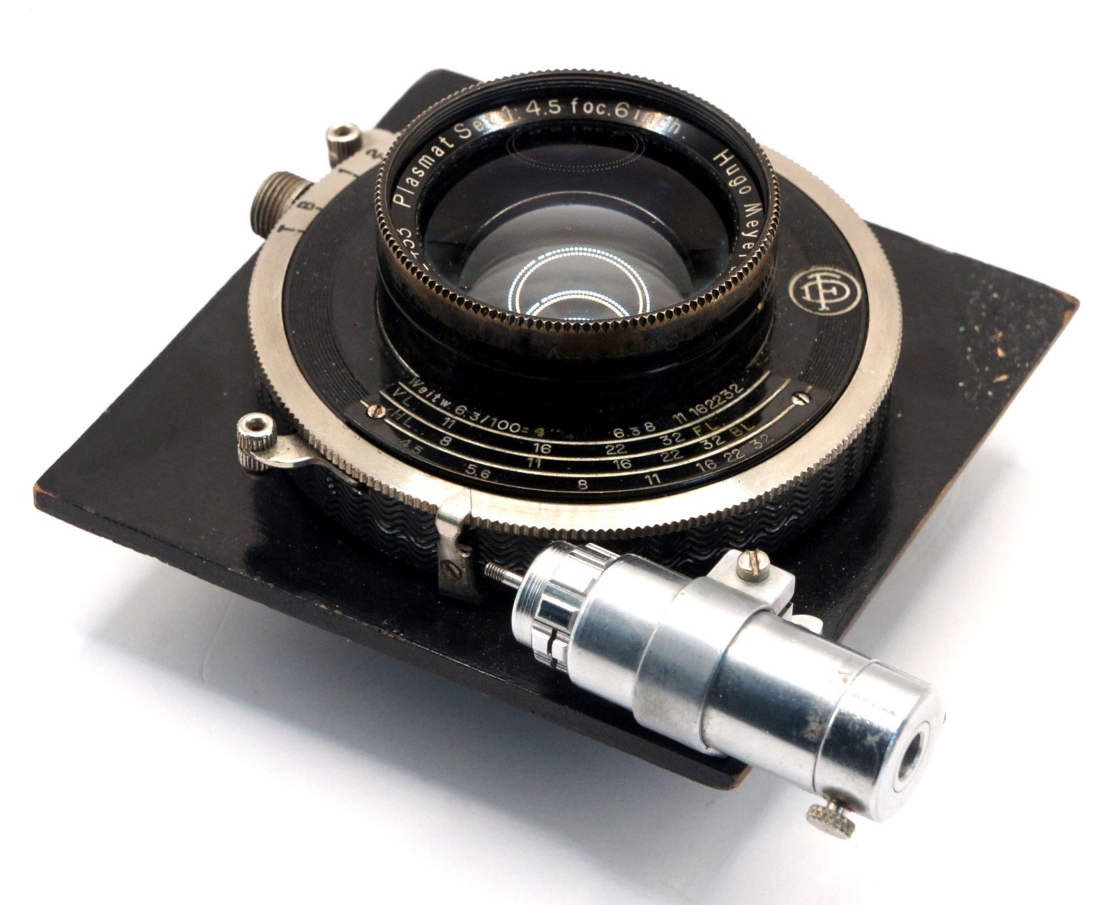 Hugo Meyer Gorlitz Satz Plasmat f4.5 6 inch 150mm Lens in Compur Shutter Clean