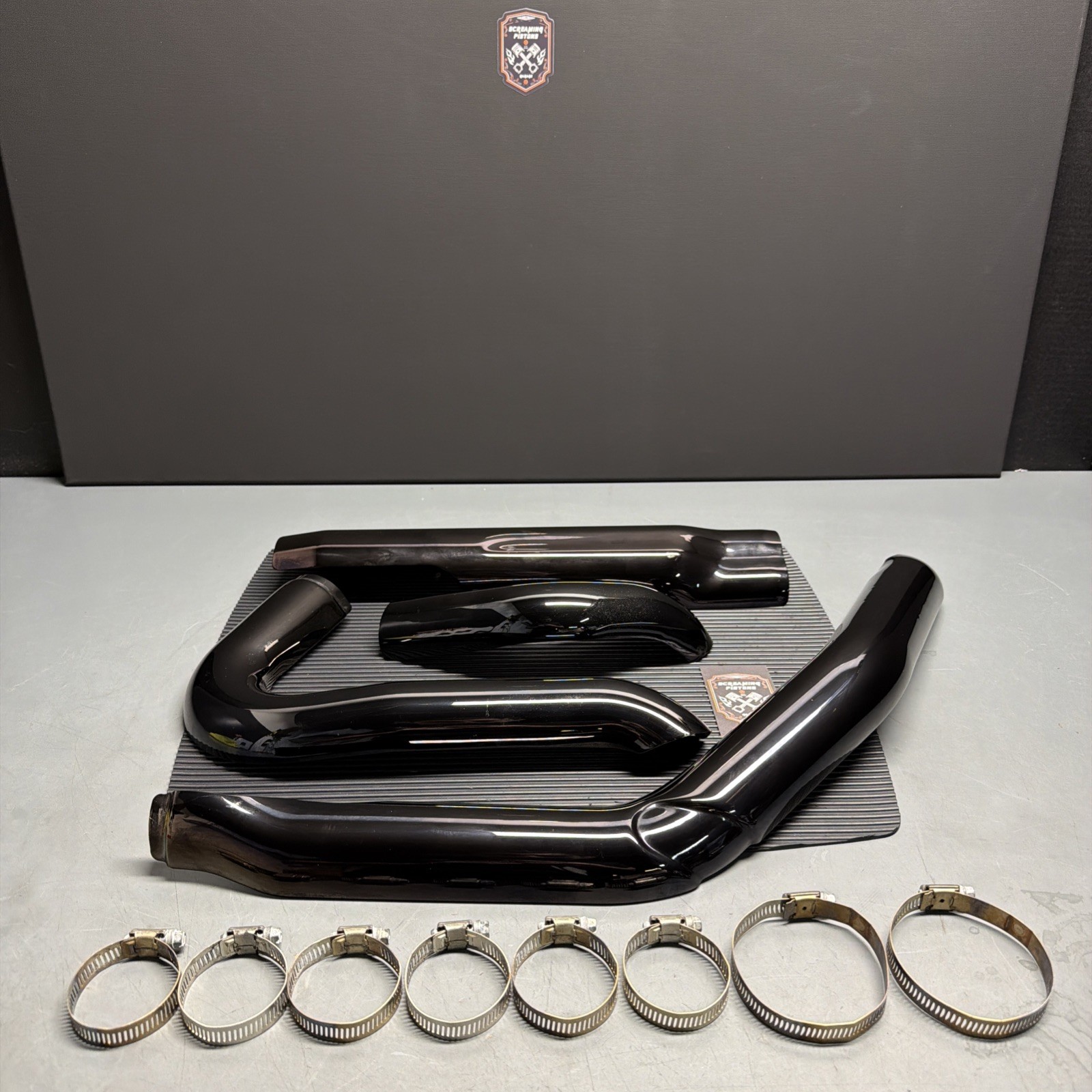 HARLEY TOURING M8 CVO HEAT SHIELDS BLACK SCORTCHED CHROME OEM