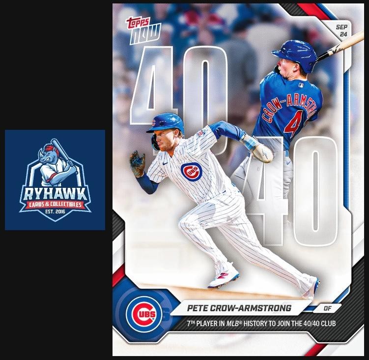 2026 Topps Now #712 Pete Crow-Armstrong 40/40 Season Club Chicago Cubs PRESALE